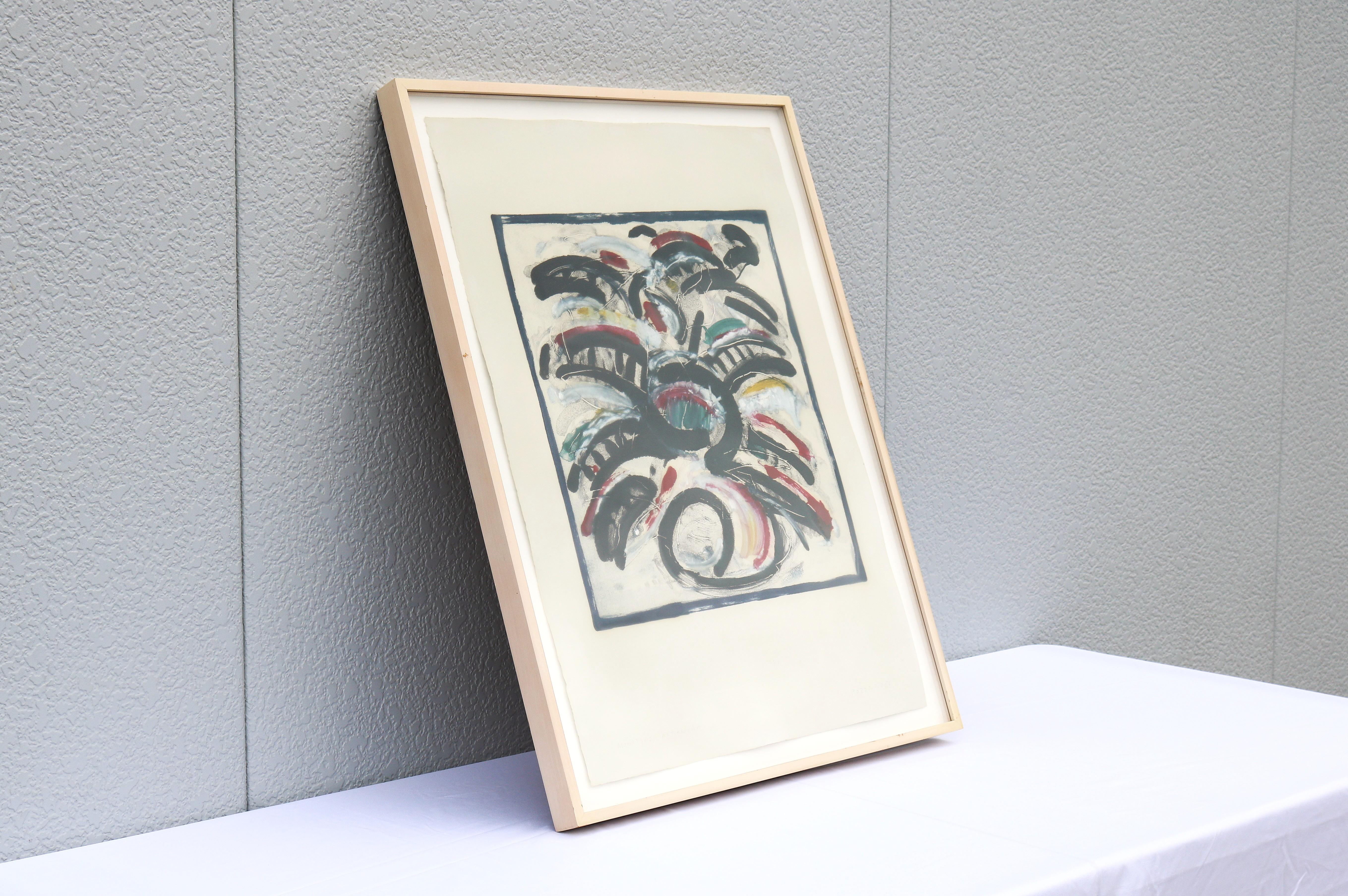 1986 Lucio Pozzi Altamura Abstrakter Expressionismus Monotypie Kunstwerk One-of-a-Kind im Angebot 1