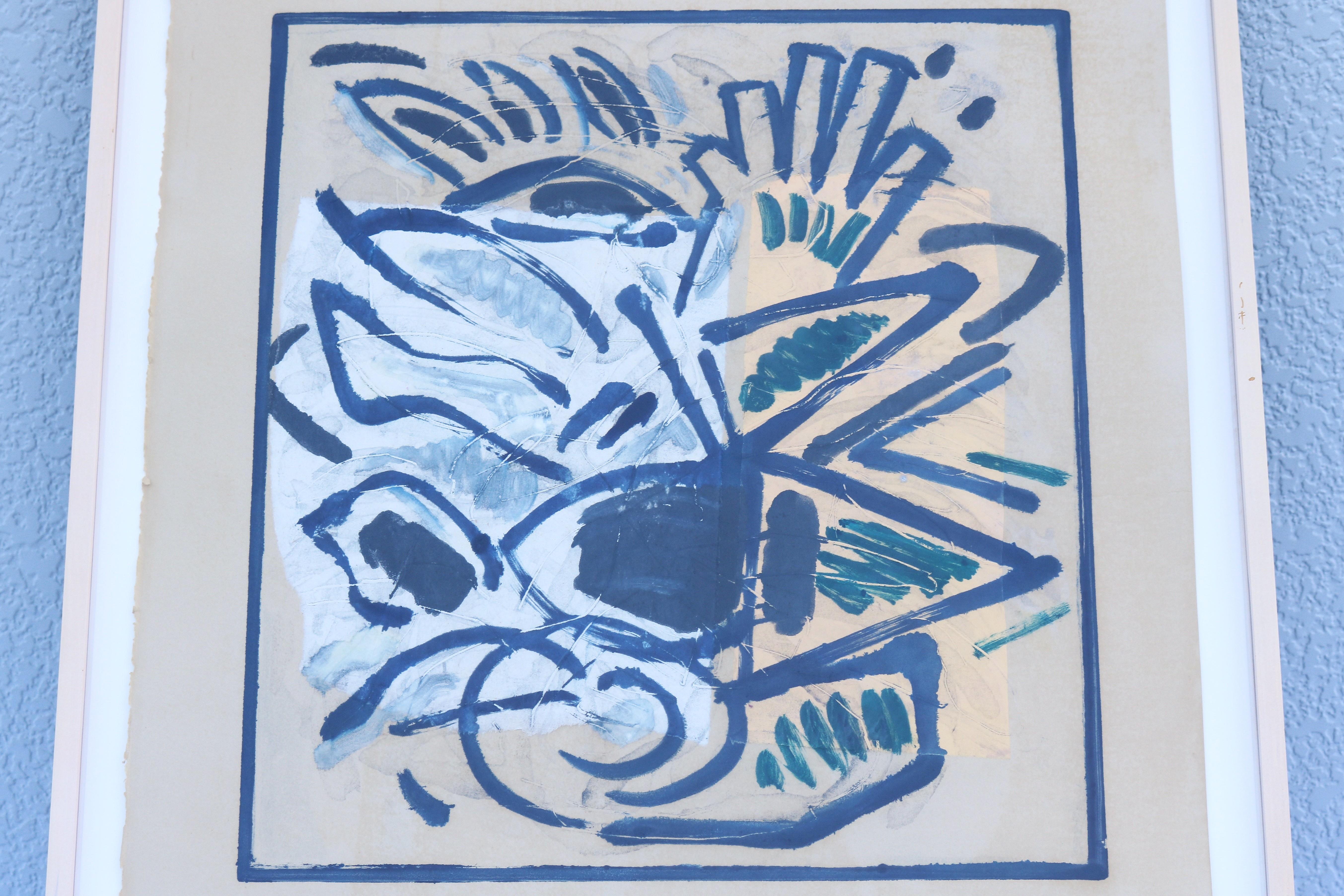 1986 Lucio Pozzi Nizza Abstrakter Expressionismus Monotypie Kunstwerk One-of-a-Kind im Angebot 3