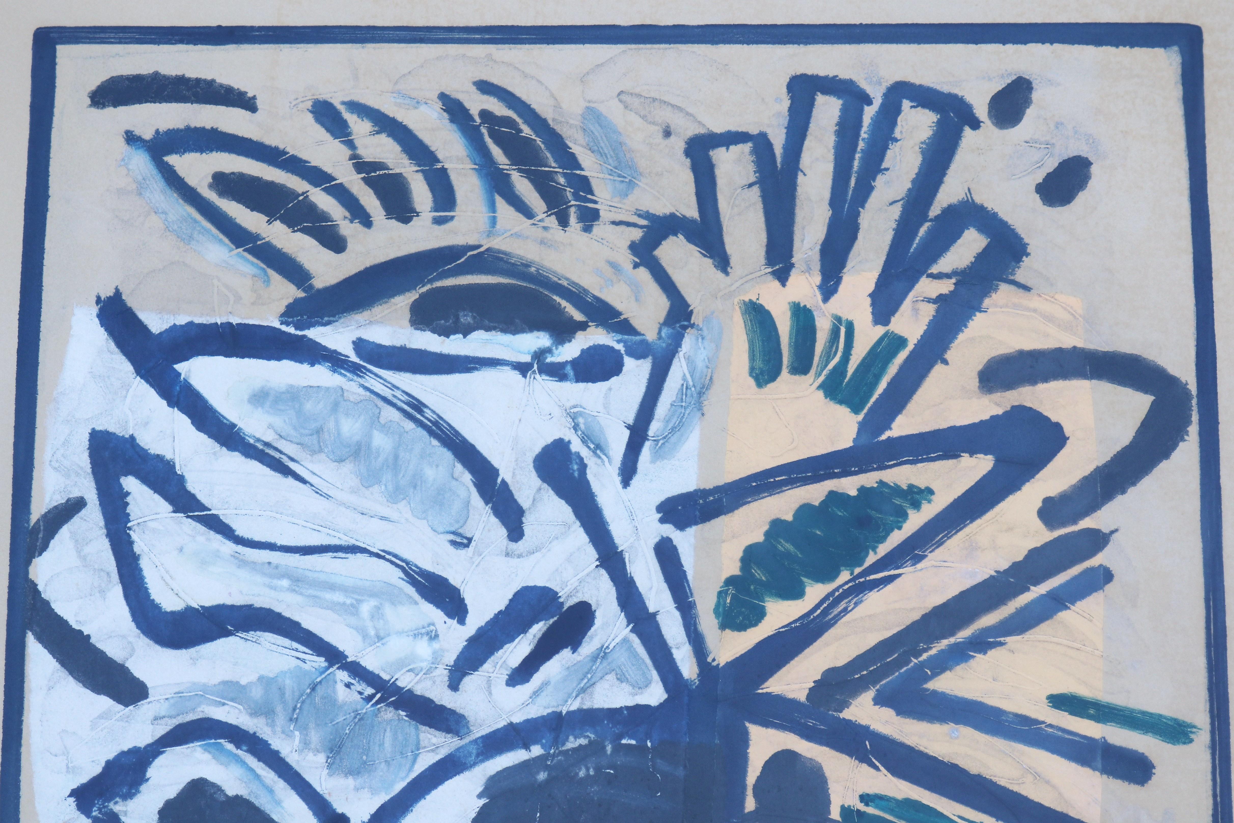 1986 Lucio Pozzi Nizza Abstrakter Expressionismus Monotypie Kunstwerk One-of-a-Kind im Angebot 4