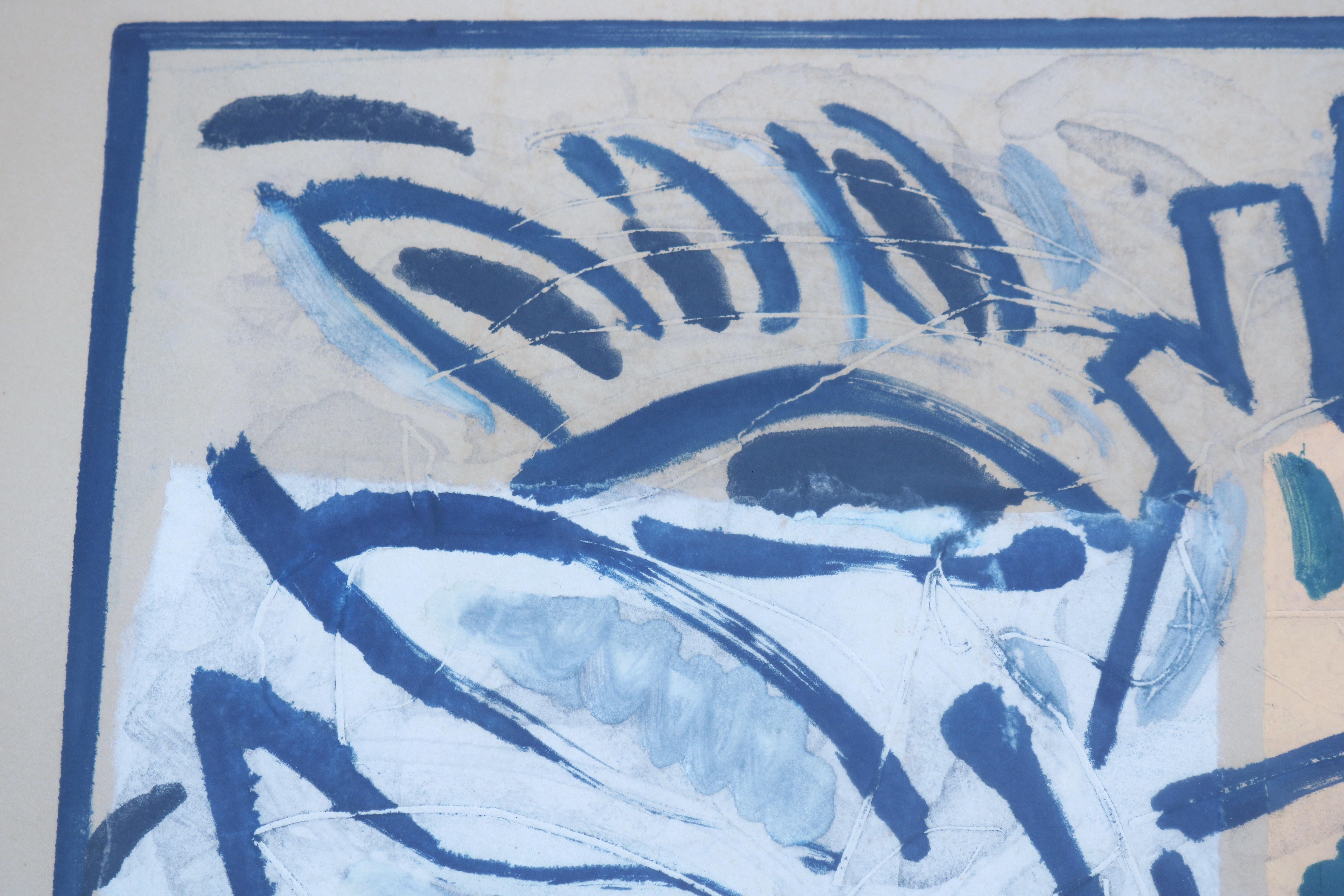 1986 Lucio Pozzi Nizza Abstrakter Expressionismus Monotypie Kunstwerk One-of-a-Kind im Angebot 6