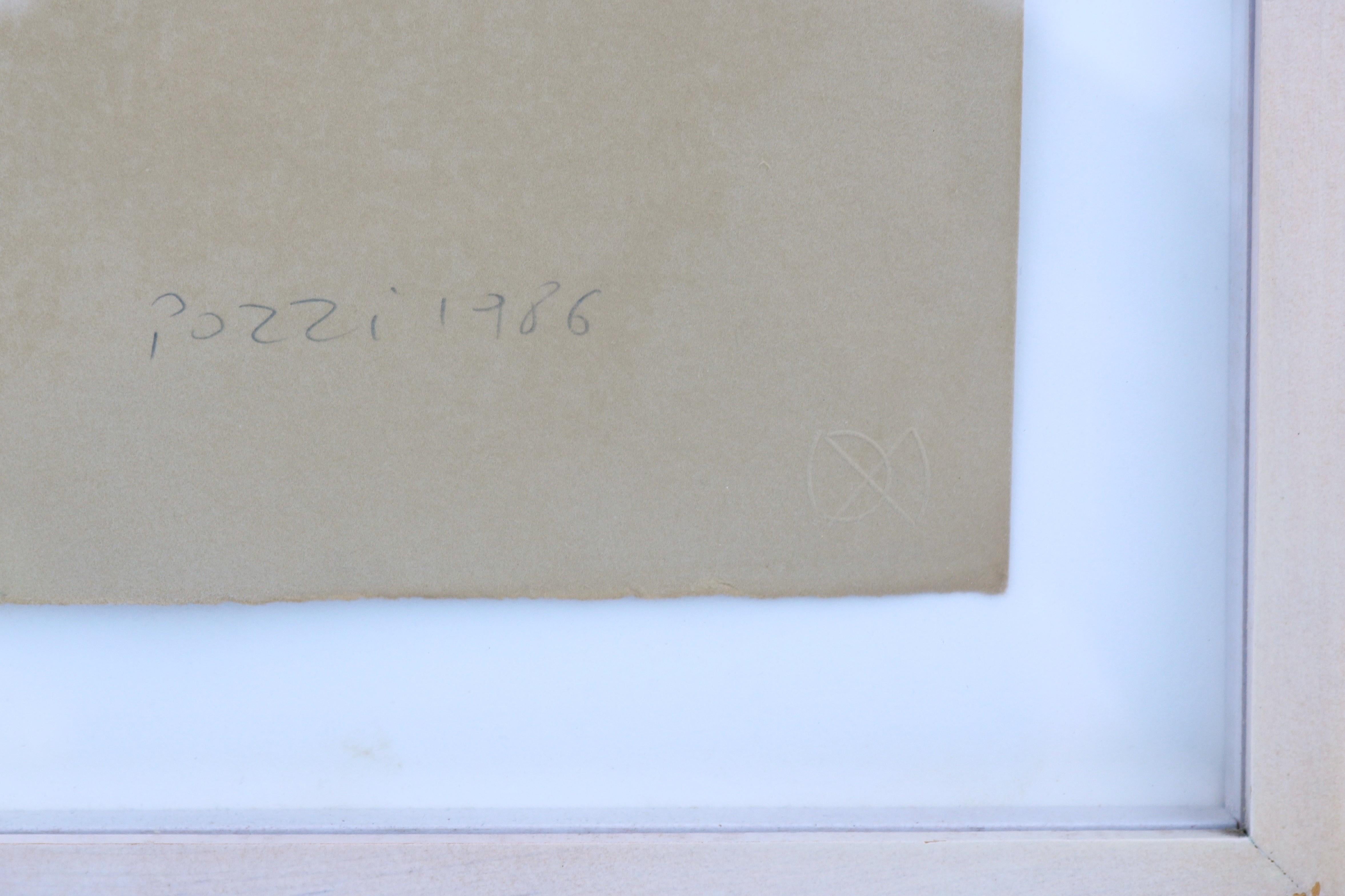 1986 Lucio Pozzi Nizza Abstrakter Expressionismus Monotypie Kunstwerk One-of-a-Kind im Angebot 8