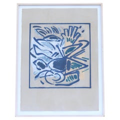 1986 Lucio Pozzi Nice Abstract Expressionism Monotype Artwork One-of-a-Kind