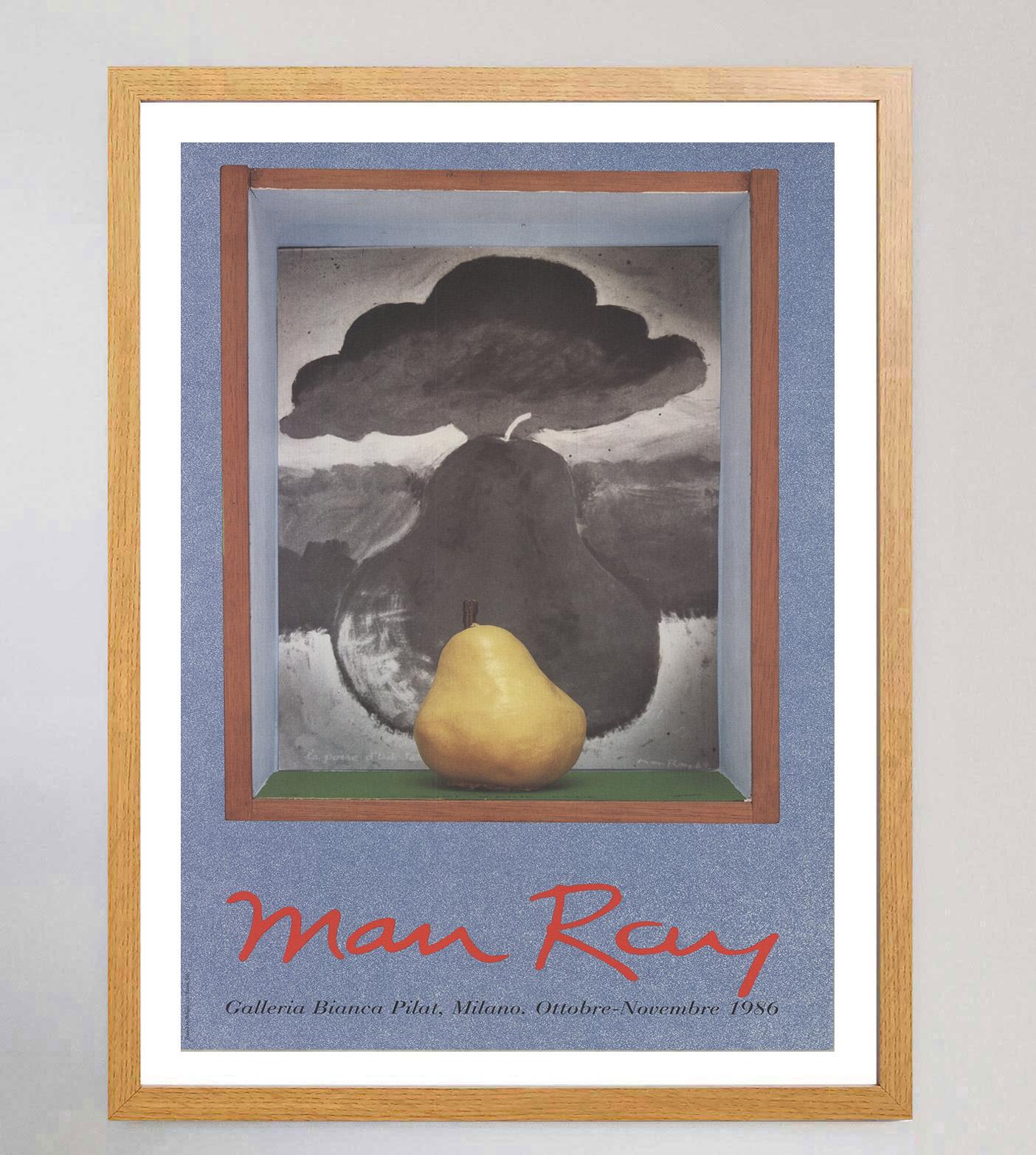 Italian 1986 Man Ray - Galleria Bianca Pilat Milano Original Vintage Poster For Sale