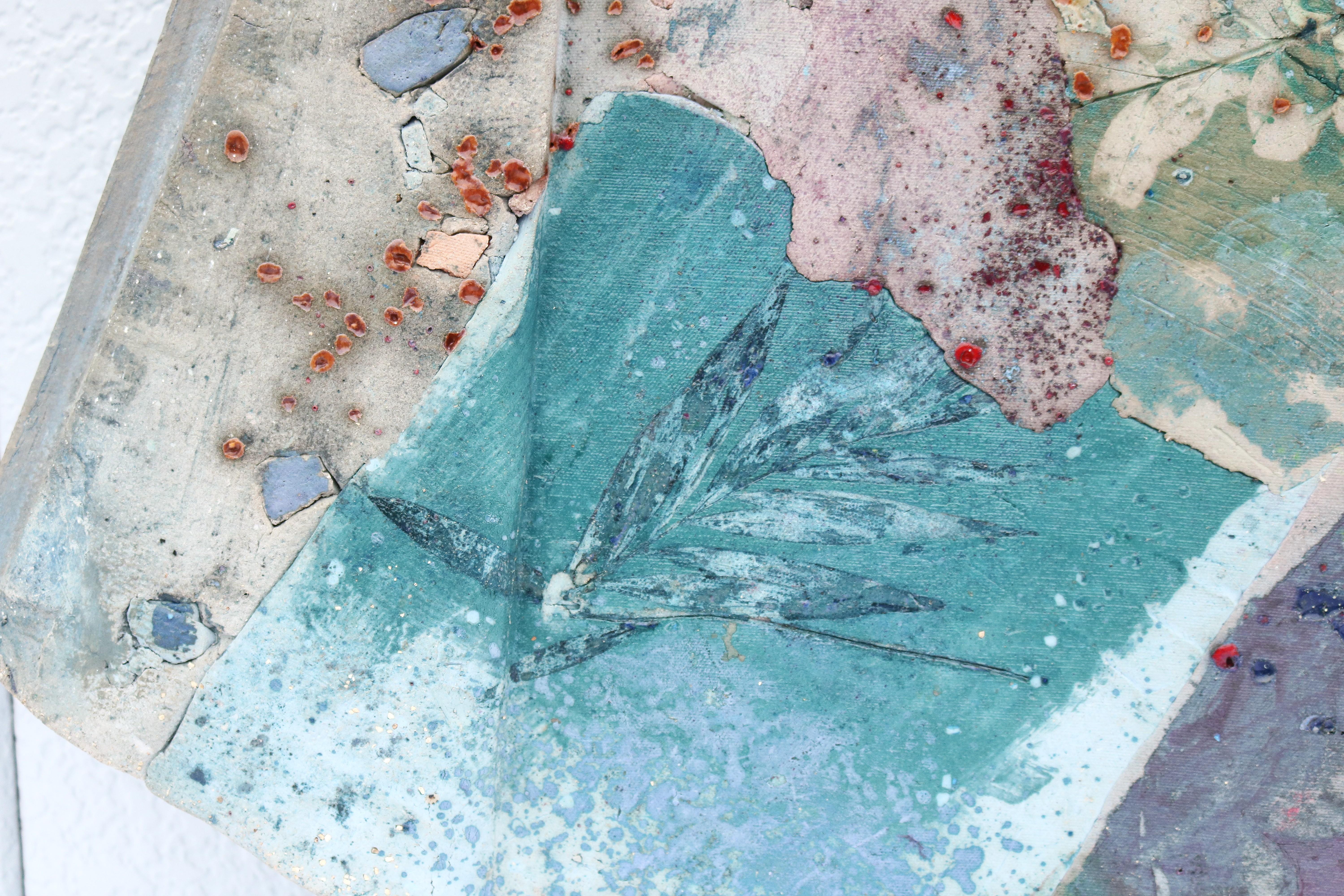 1986 Margie Hughto Unique Summer Fragments Glazed Ceramic Wall Sculpture Artwork For Sale 10