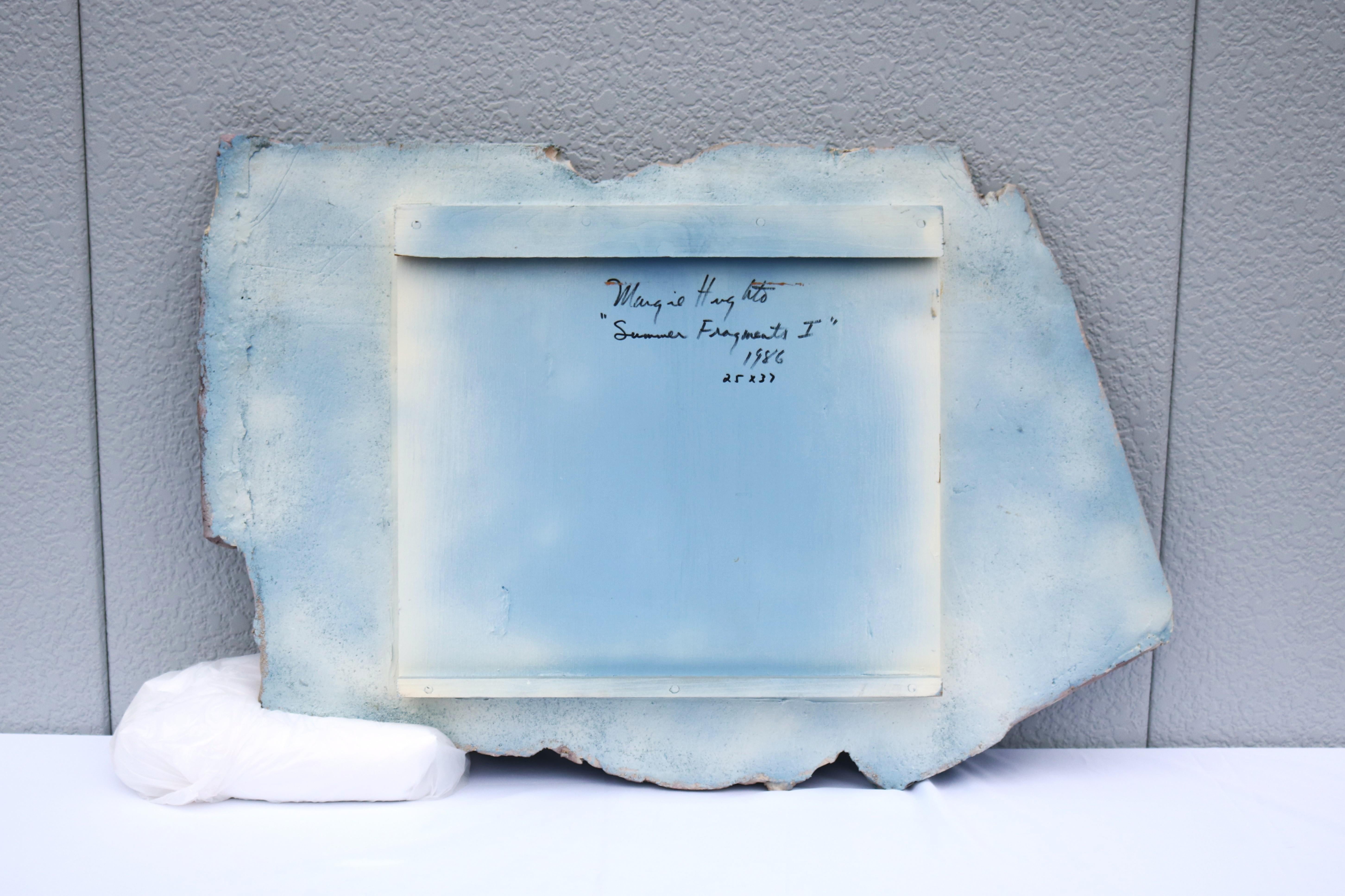 1986 Margie Hughto Unique Summer Fragments Glazed Ceramic Wall Sculpture Artwork For Sale 12