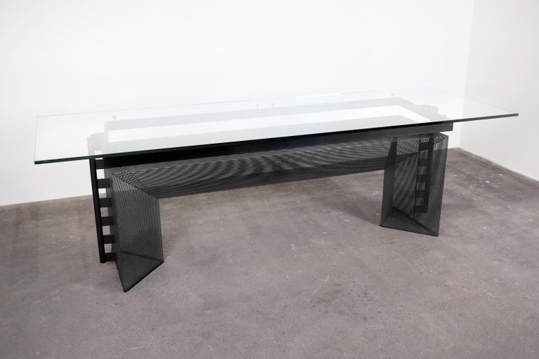 Metal 1986 Mario Botta Prismatic Postmodern Dining / Conference Table 