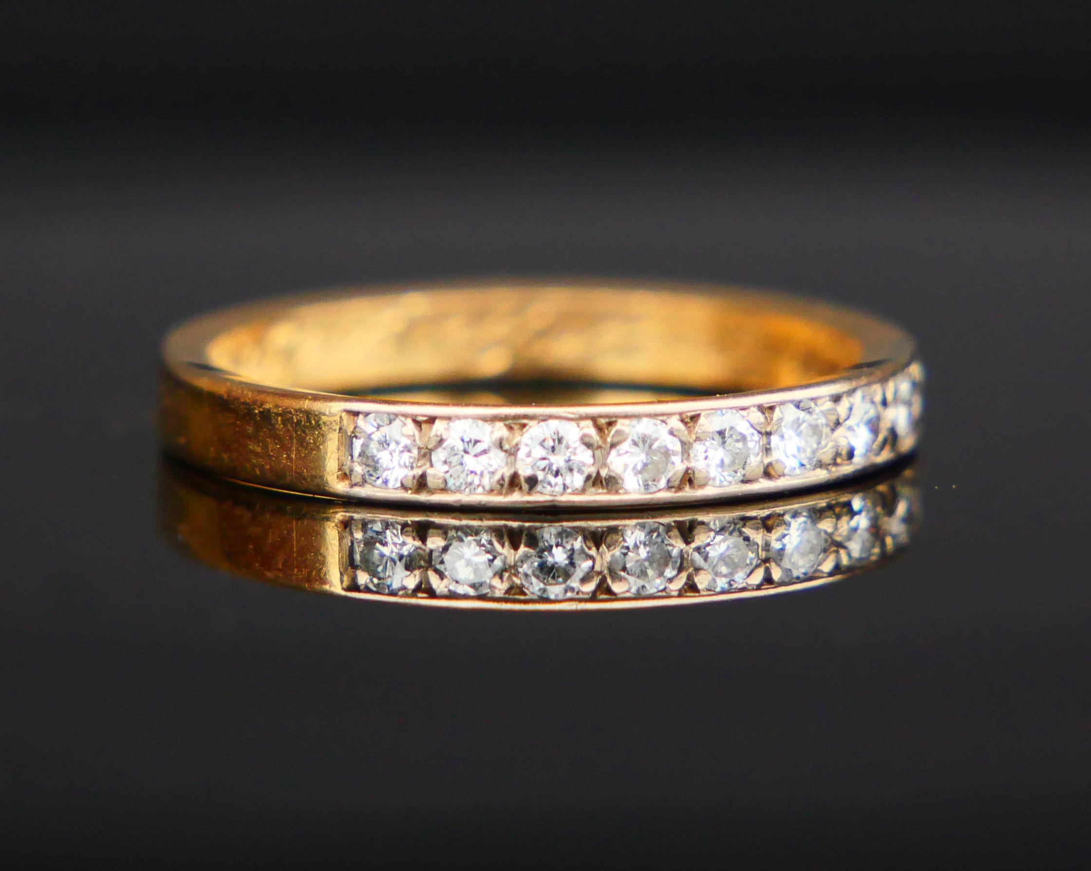 Rétro 1986 Nordic Alliance Wedding Ring Diamonds solid 18K Gold Ø US5.25 /2.4gr en vente