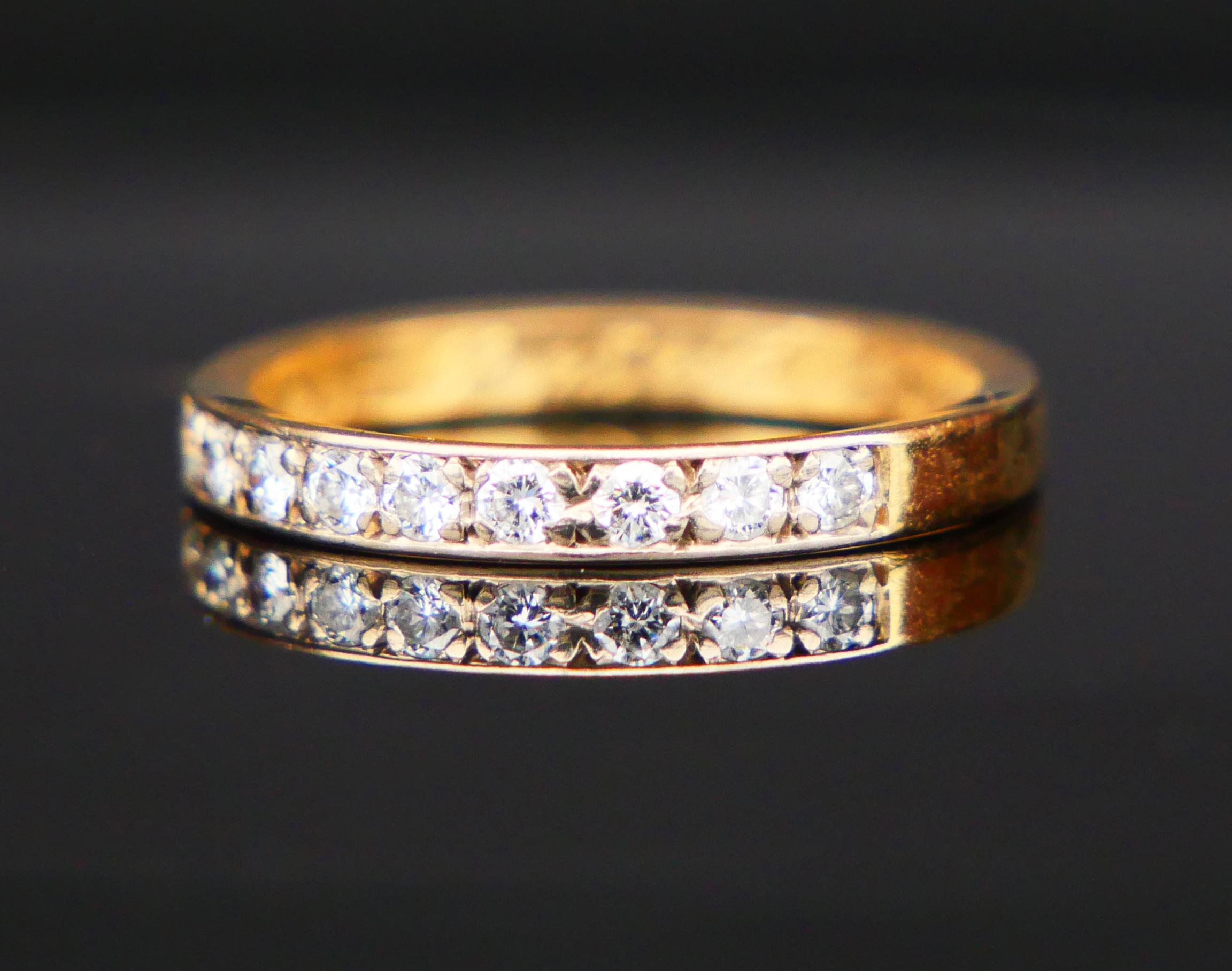 Old European Cut 1986 Nordic Alliance Wedding Ring Diamonds solid 18K Gold Ø US5.25 /2.4gr For Sale