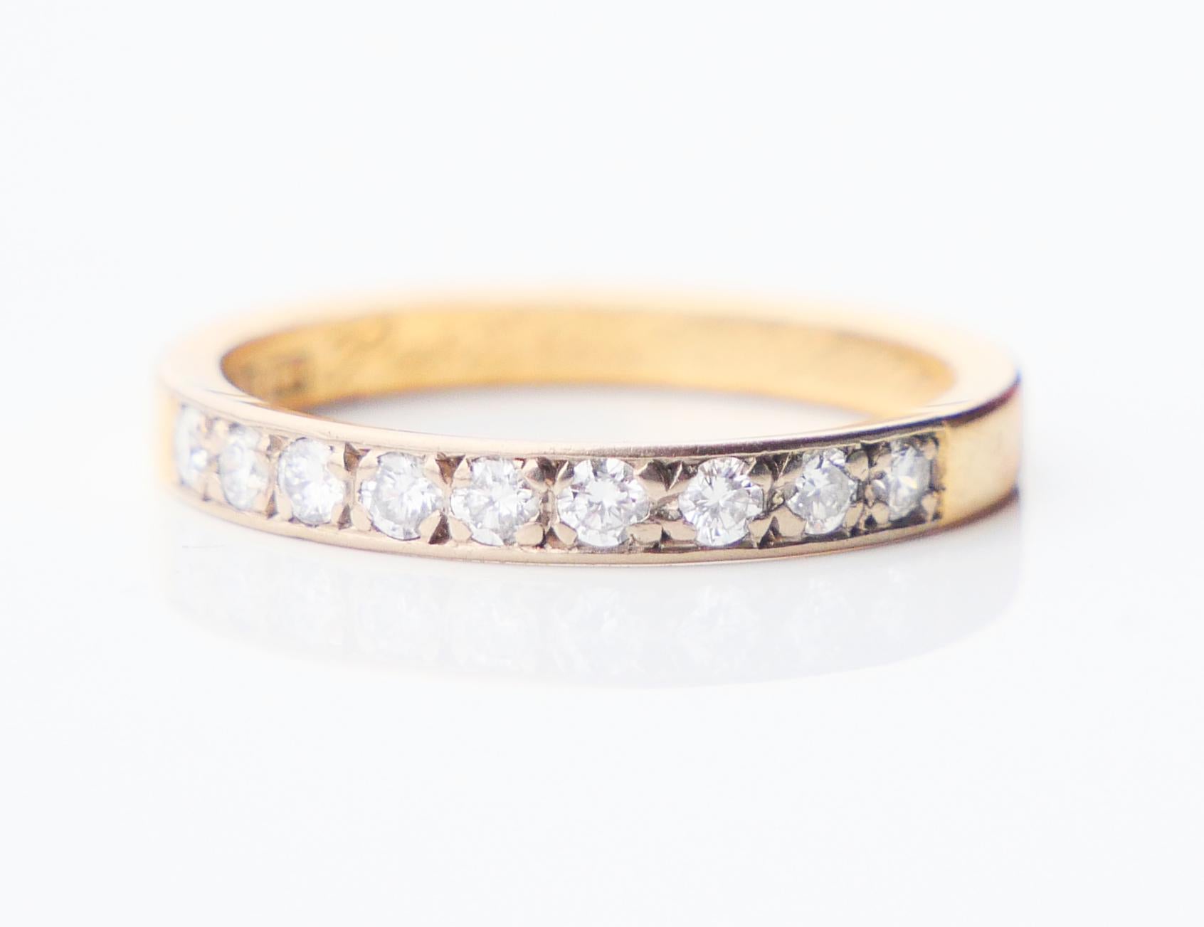 1986 Nordic Alliance Wedding Ring Diamonds solid 18K Gold Ø US5.25 /2.4gr en vente 1