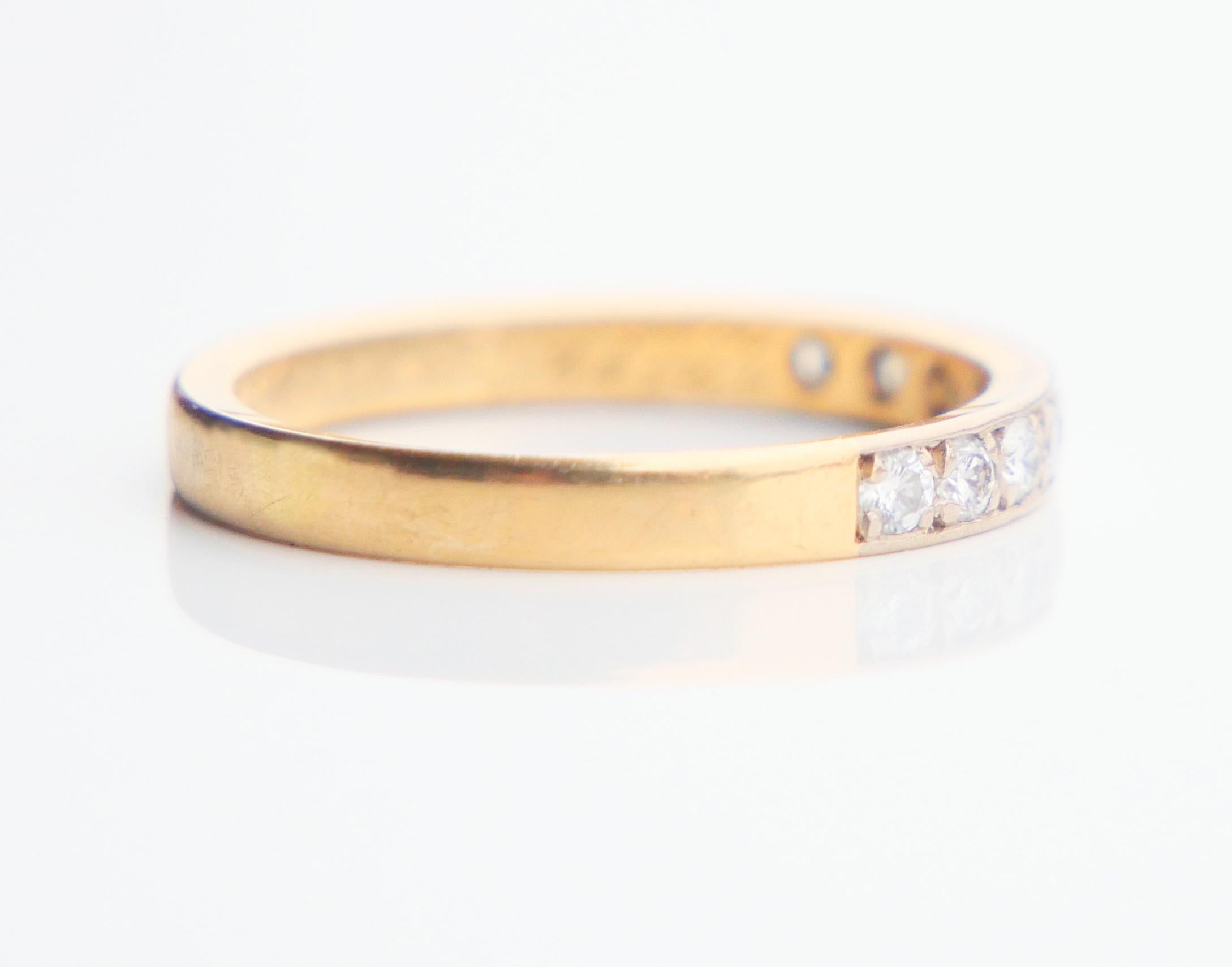 1986 Nordic Alliance Wedding Ring Diamonds solid 18K Gold Ø US5.25 /2.4gr en vente 4