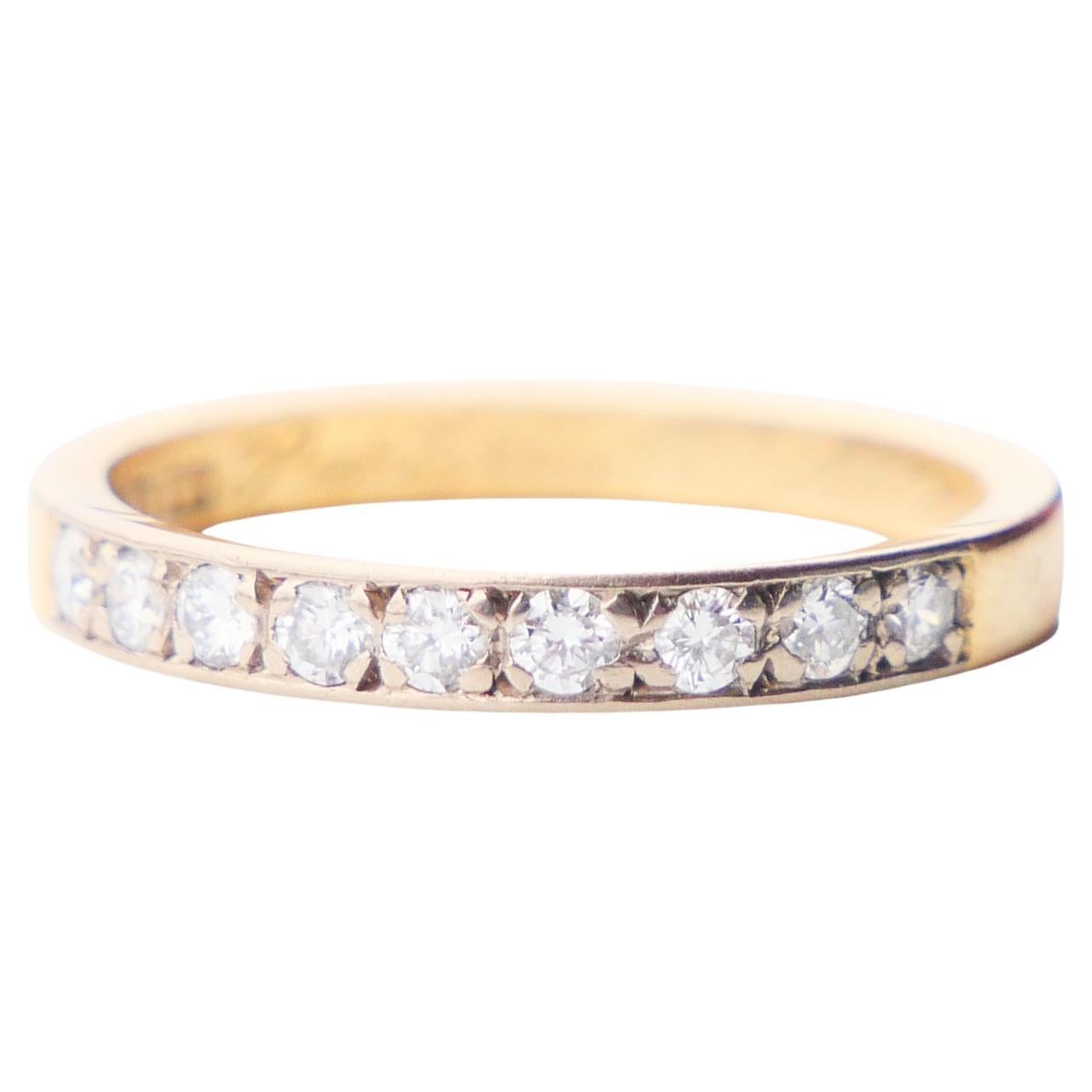 1986 Nordic Alliance Wedding Ring Diamonds solid 18K Gold Ø US5.25 /2.4gr