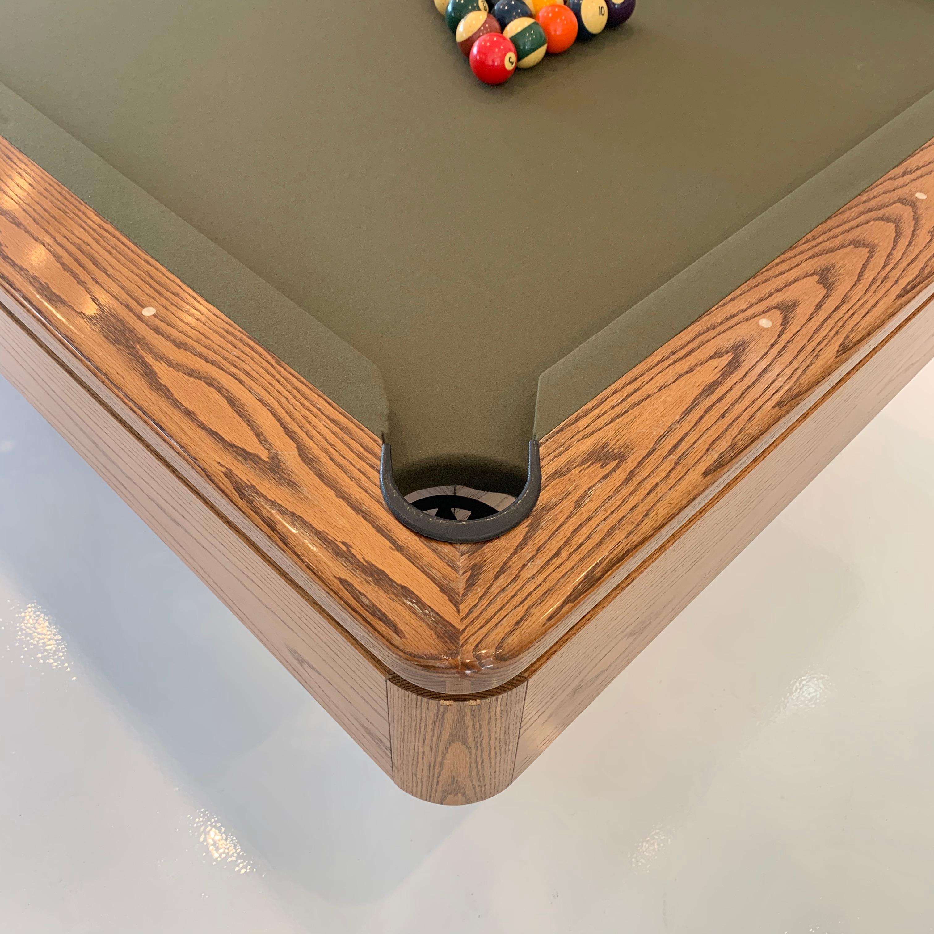 1986 Oak and Brass Pool Table 7