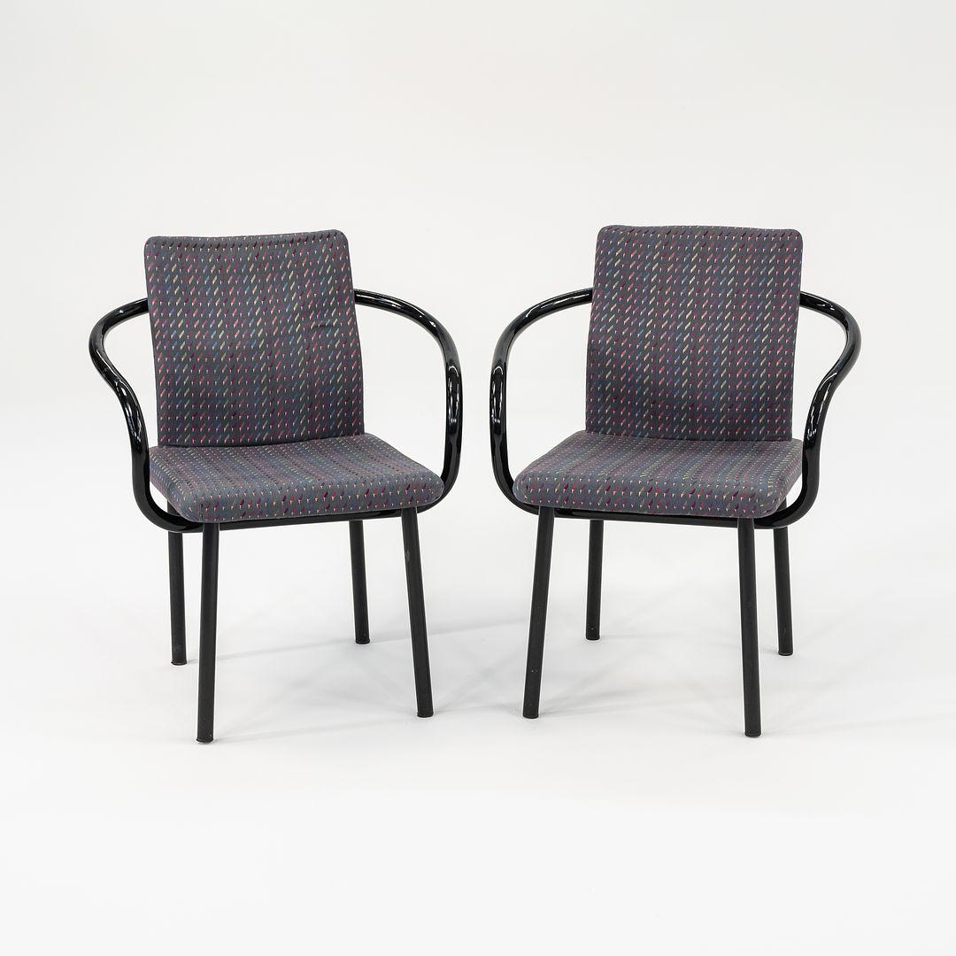 1986 Coppia di poltrone da pranzo Knoll Mandarin di Ettore Sottsass in tessuto in vendita 4
