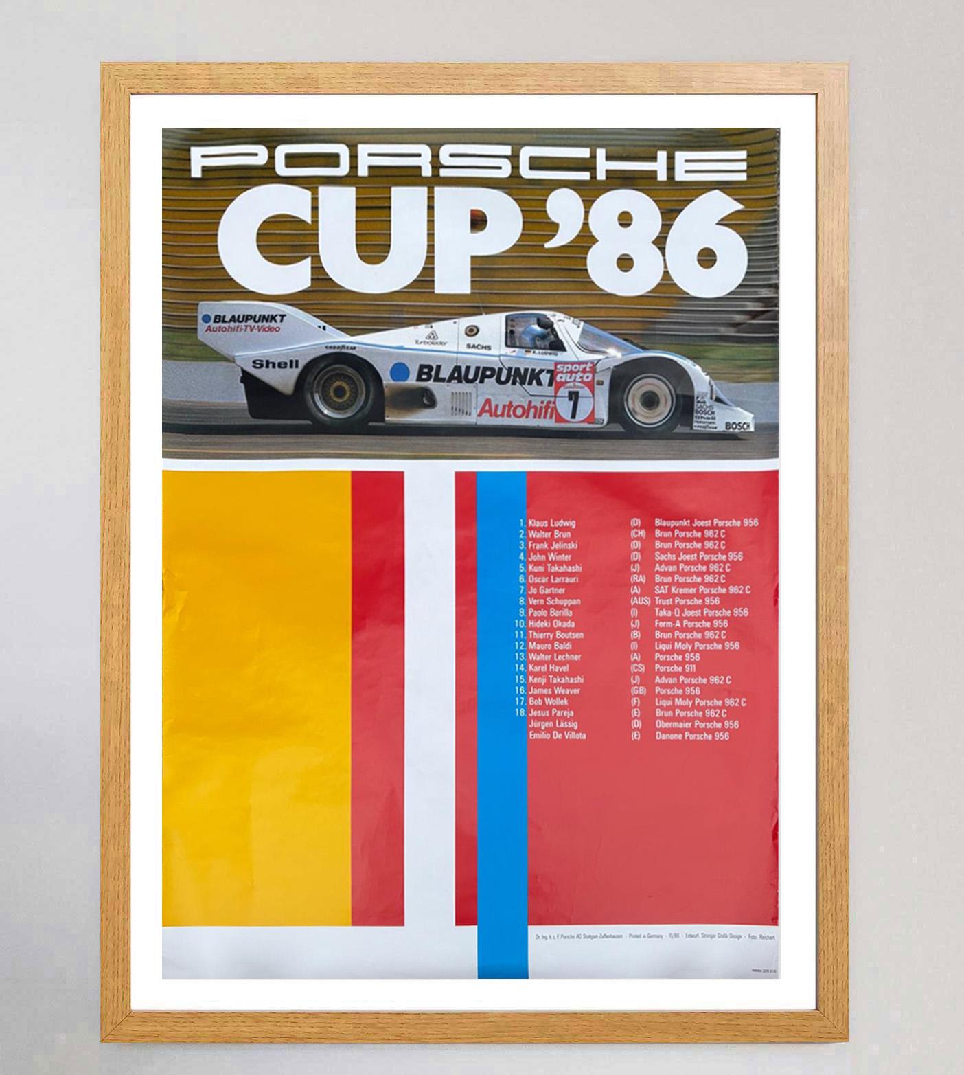 Americano Poster originale d'epoca della Porsche Cup '86 del 1986 in vendita