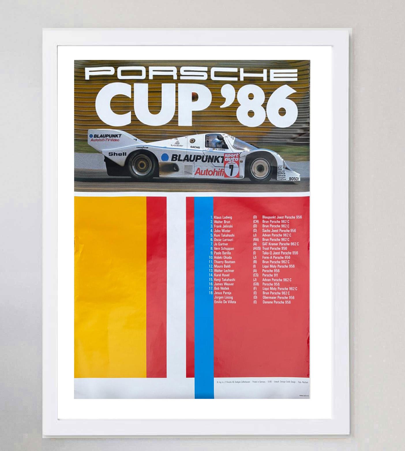 Poster originale d'epoca della Porsche Cup '86 del 1986 In condizioni buone in vendita a Winchester, GB