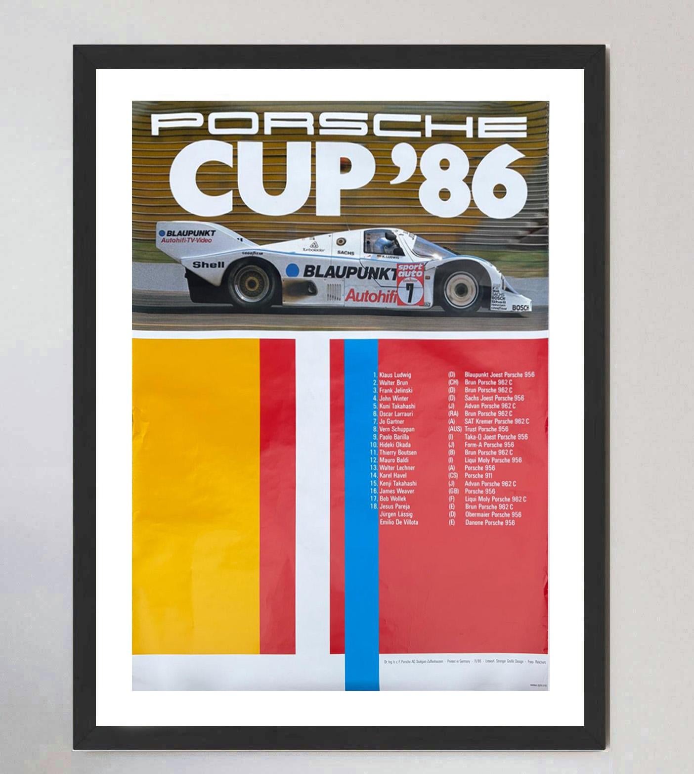 Fine XX secolo Poster originale d'epoca della Porsche Cup '86 del 1986 in vendita