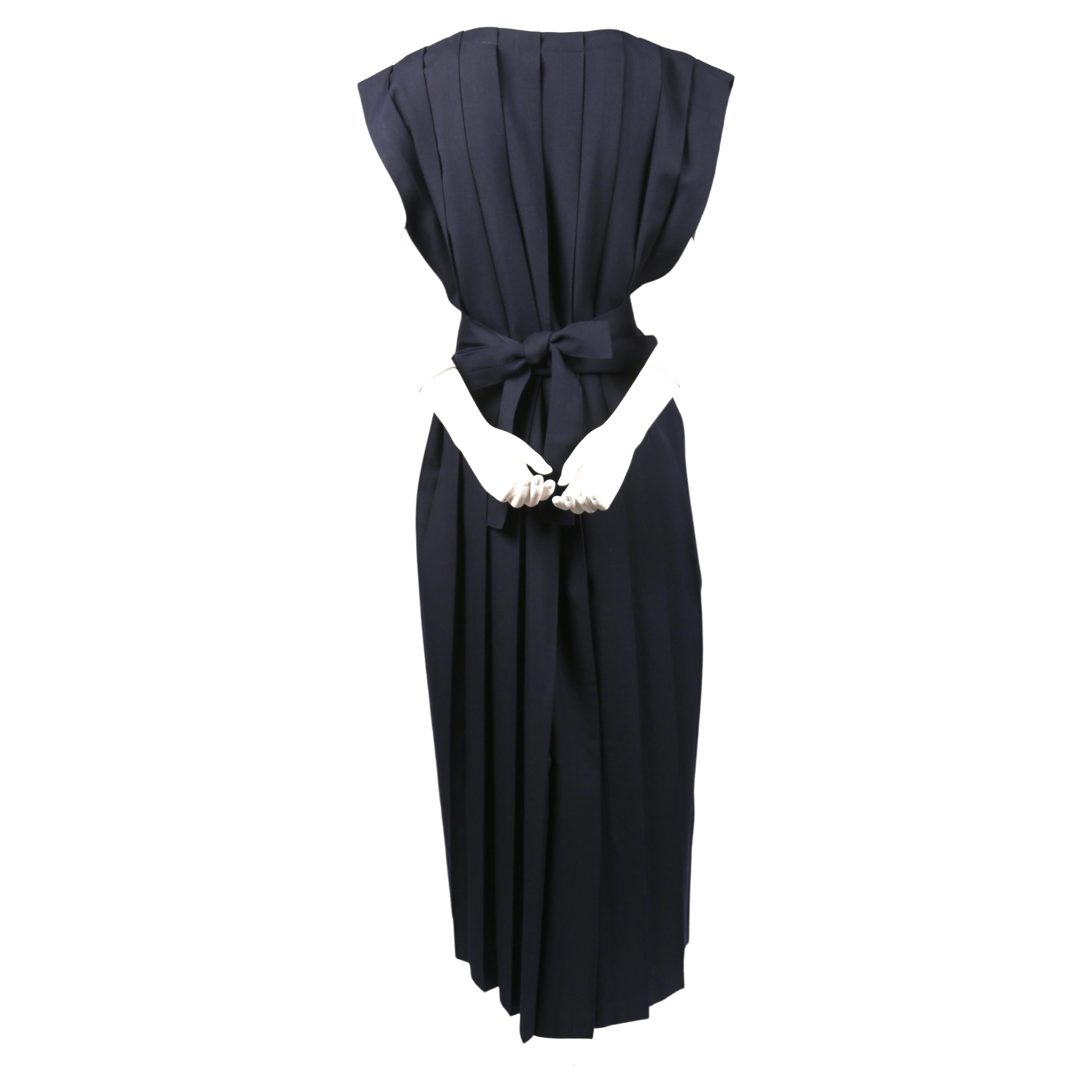 Women's or Men's 1986 REI KAWAKUBO Comme des Garcons navy dress with box pleats