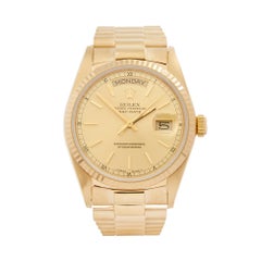 1986 Rolex Day-Date Yellow Gold 18038 Wristwatch