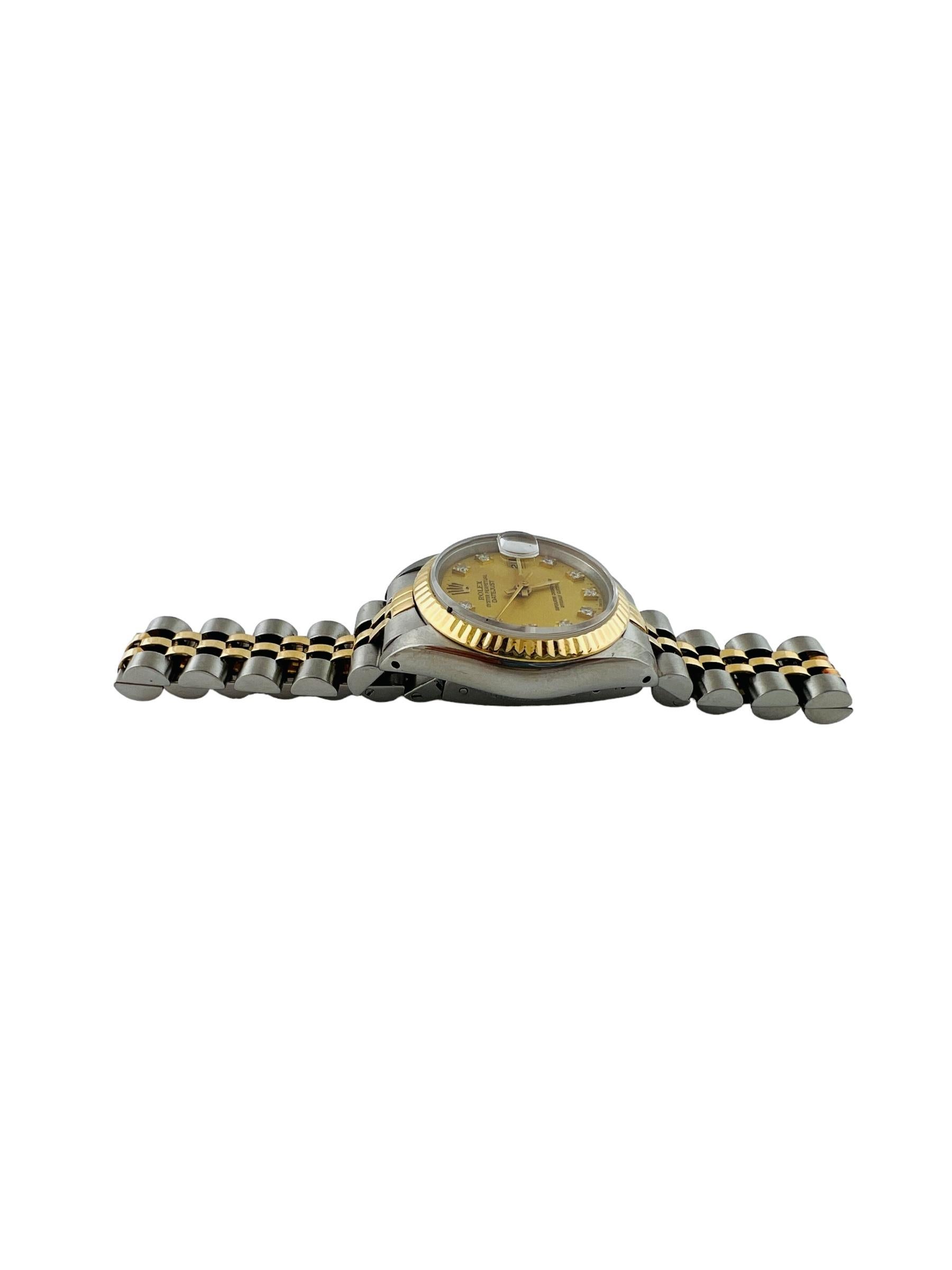 1986 Rolex Ladies Two Tone Datejust Watch Champagne Diamond Dial 69173 4