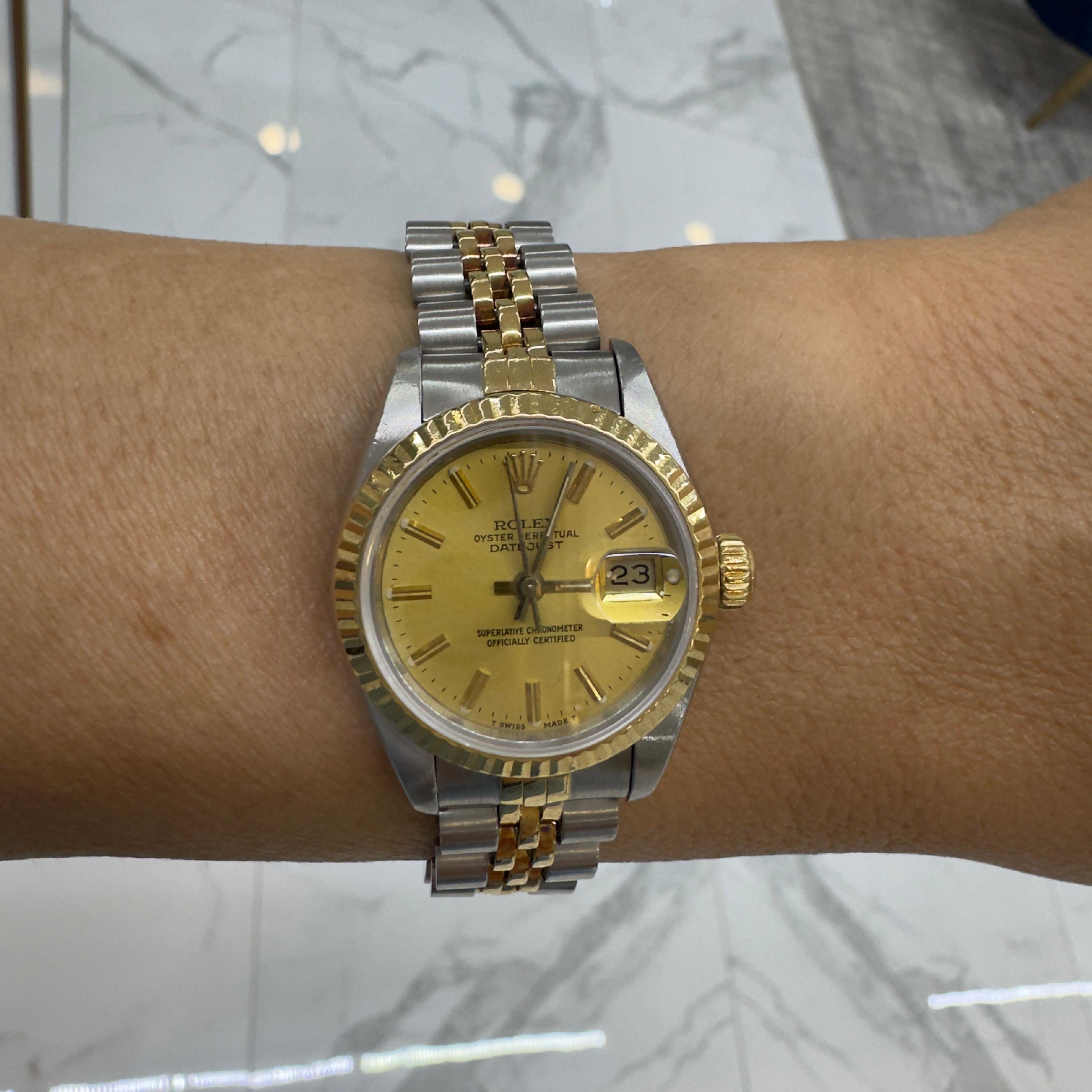 1986 Rolex Lady Datejust 26MM 69173 18K Gelbgold & Edelstahl Uhr 6