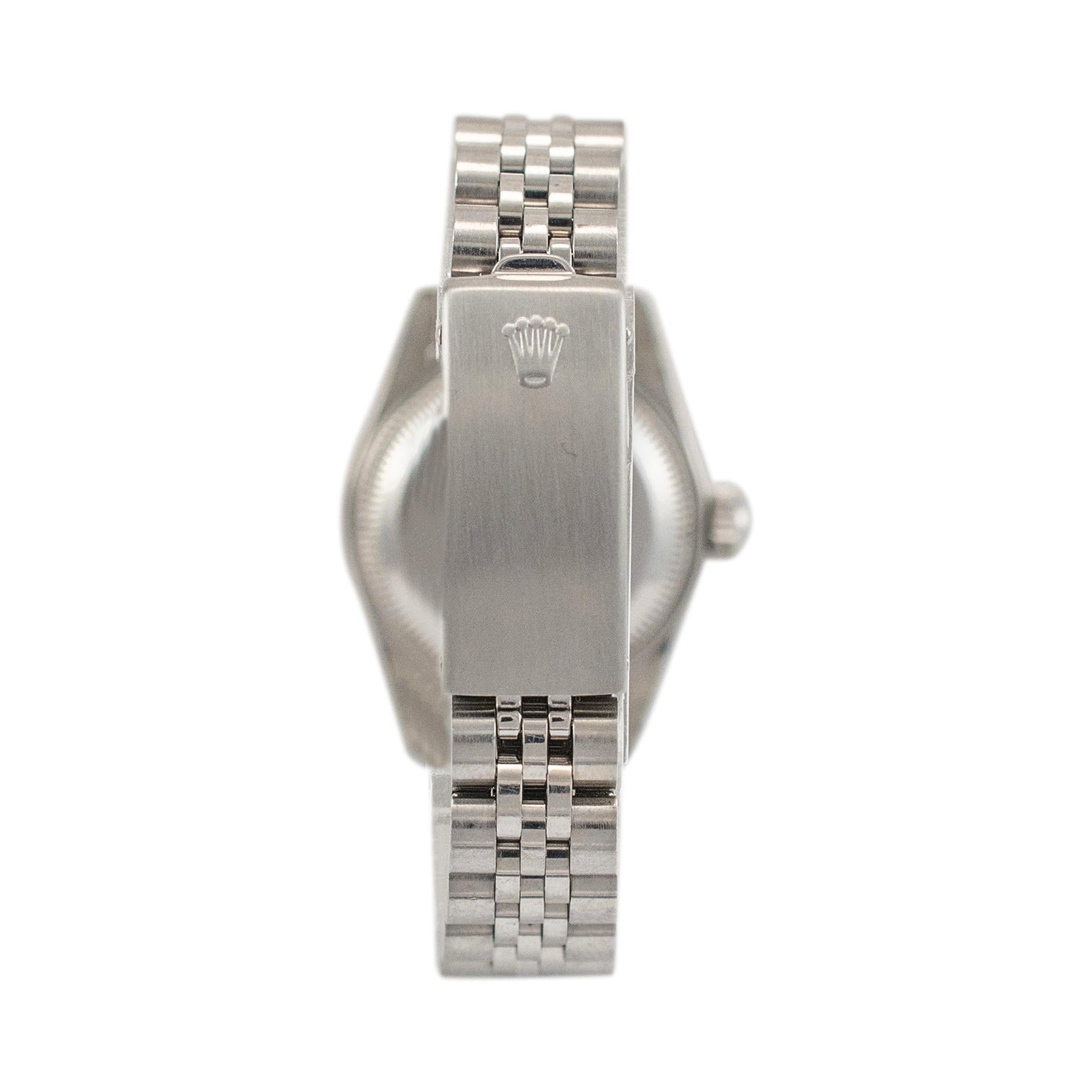 Women's 1986 Rolex Lady Datejust 26MM 69174 White Dial Jubilee Stainless Steel Watch