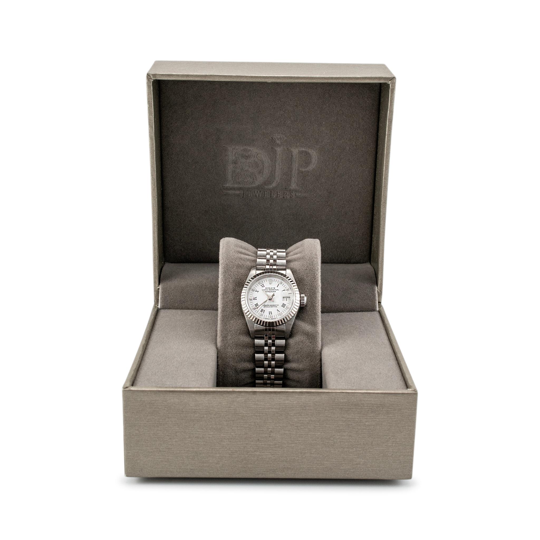1986 Rolex Lady Datejust 26MM 69174 White Dial Jubilee Stainless Steel Watch 1