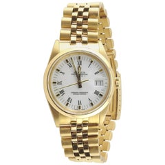 Used 1986 Rolex Men's Presidential 18 Karat Yellow Gold White Roman Dial Watch
