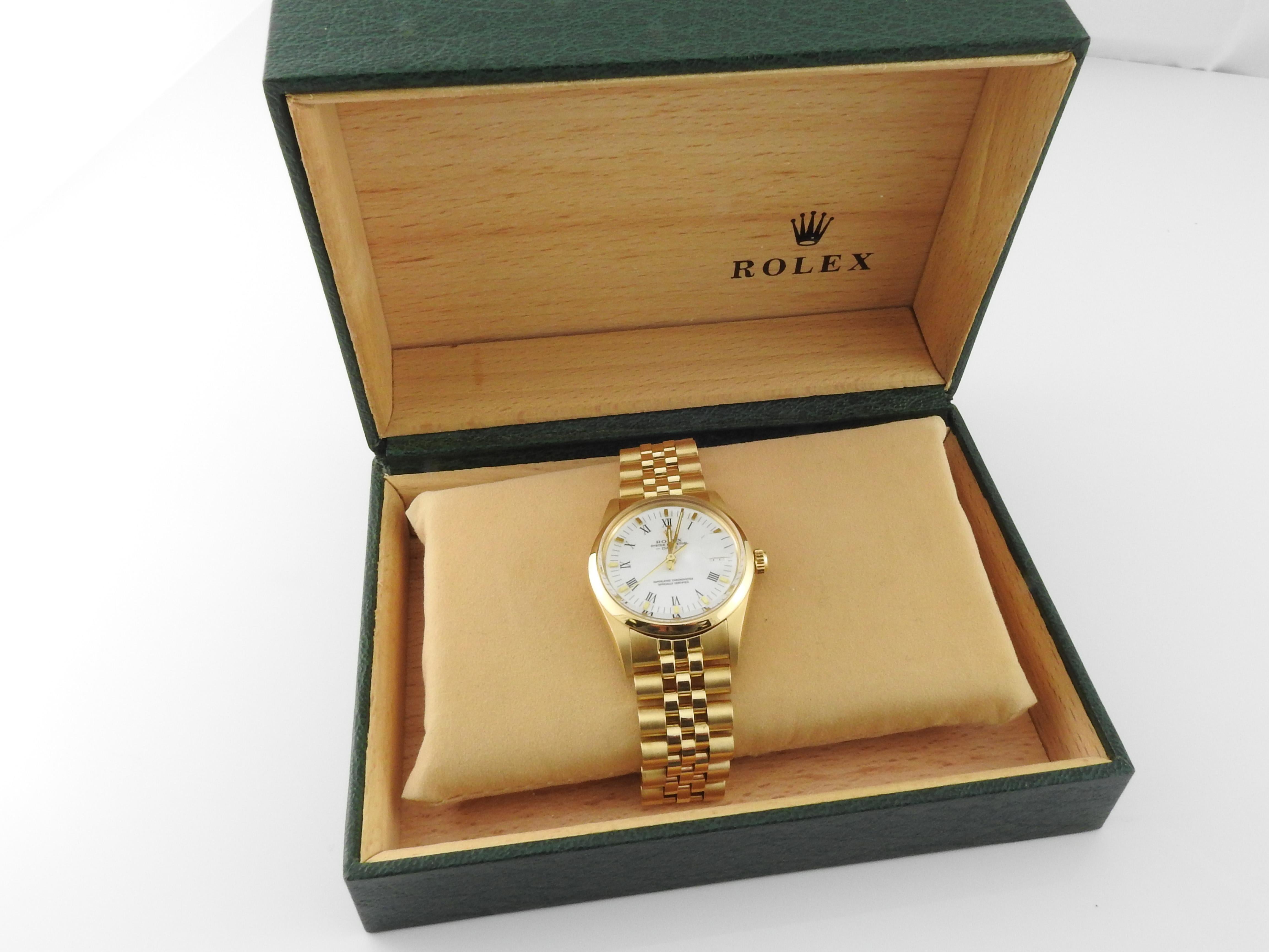 1986 Rolex Men's Presidential 18 Karat Yellow Gold White Roman Dial Watch 4