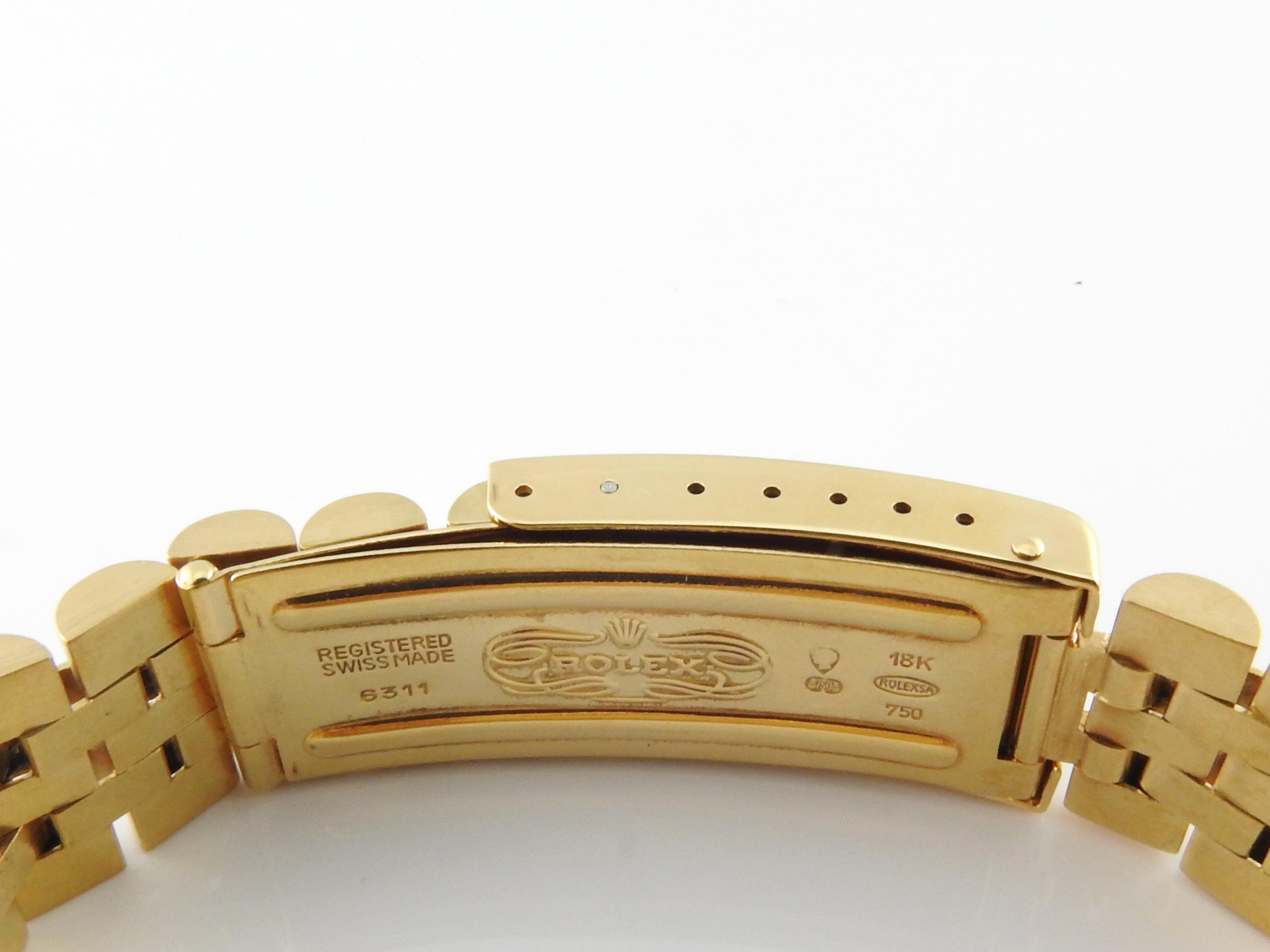 1986 Rolex Men's Presidential 18 Karat Yellow Gold White Roman Dial Watch 1