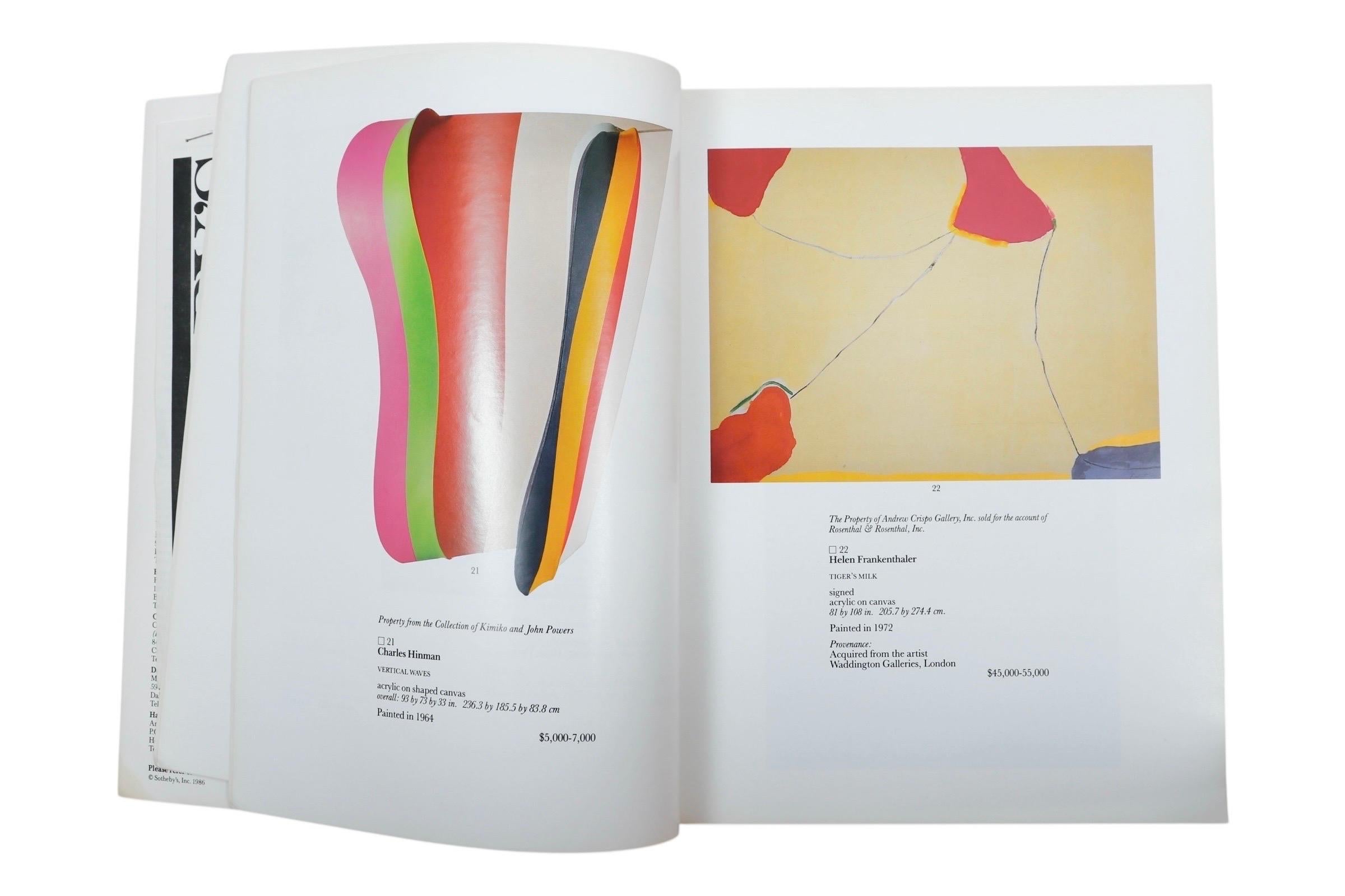 Modern 1986 Sotheby's New York Contemporary Art Auction Catalog For Sale