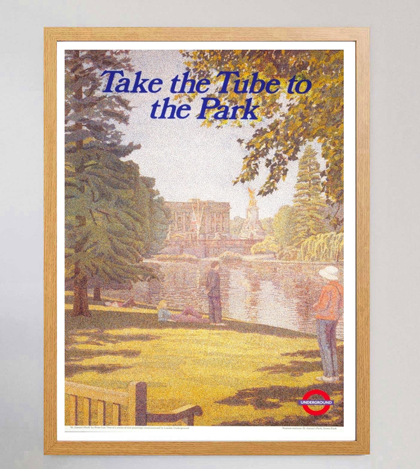 British 1986 TFL - Take the Tube to the Park Original Vintage Poster For Sale