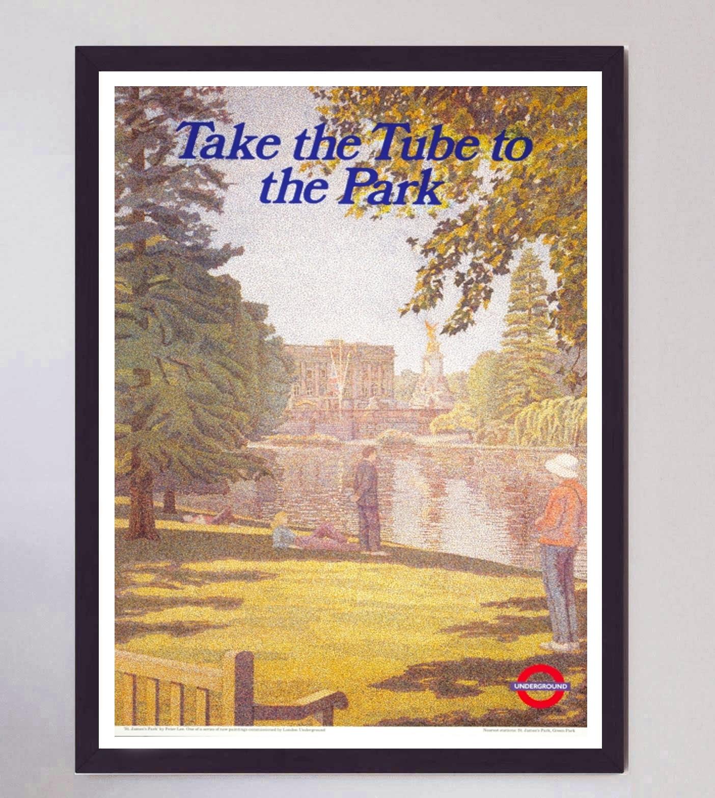 Late 20th Century 1986 TFL - Take the Tube to the Park Original Vintage Poster For Sale
