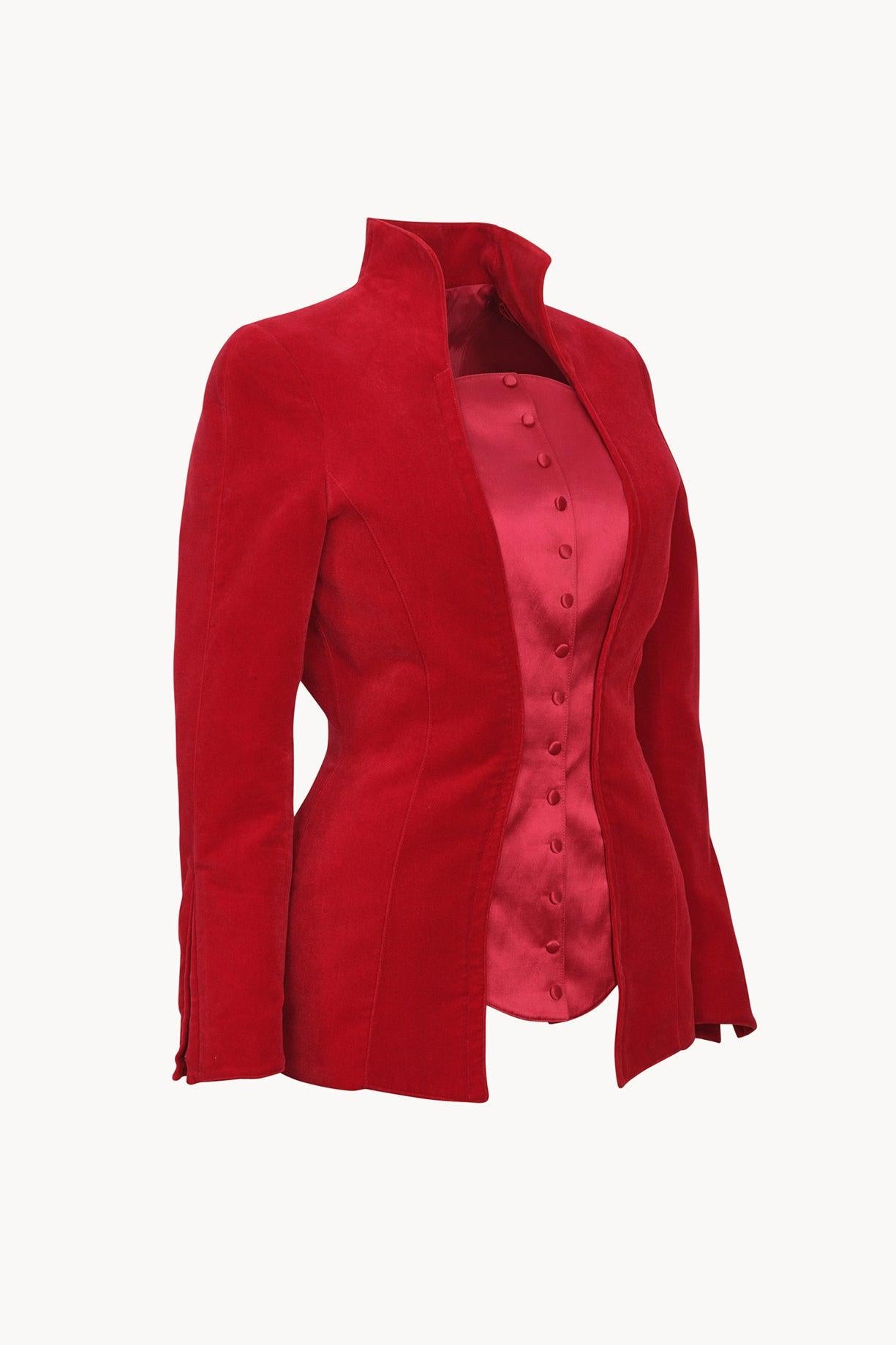 Giacca lunga retail rossa