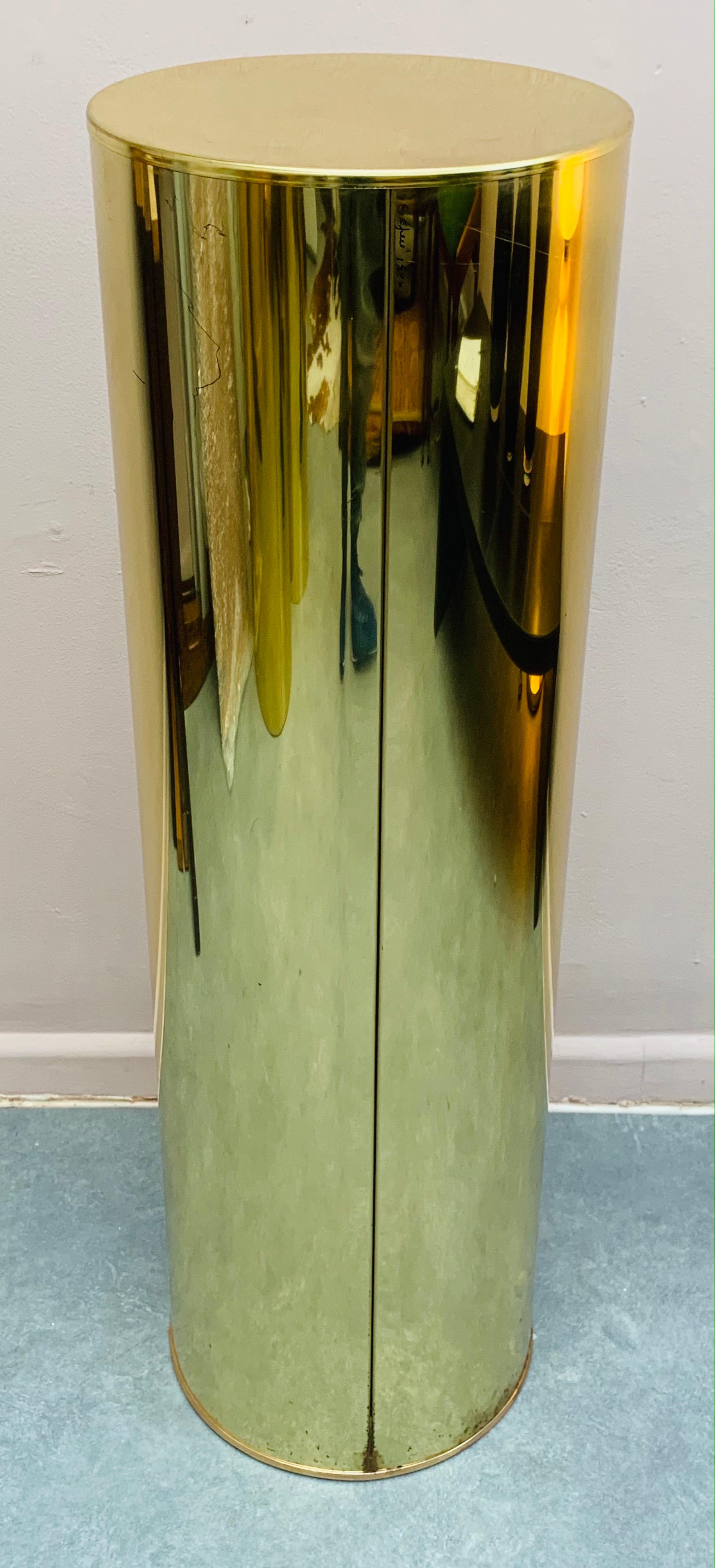 1986 Three Brass Cylindrical Display Pedestals by Curtis Jere for Artisan House 7