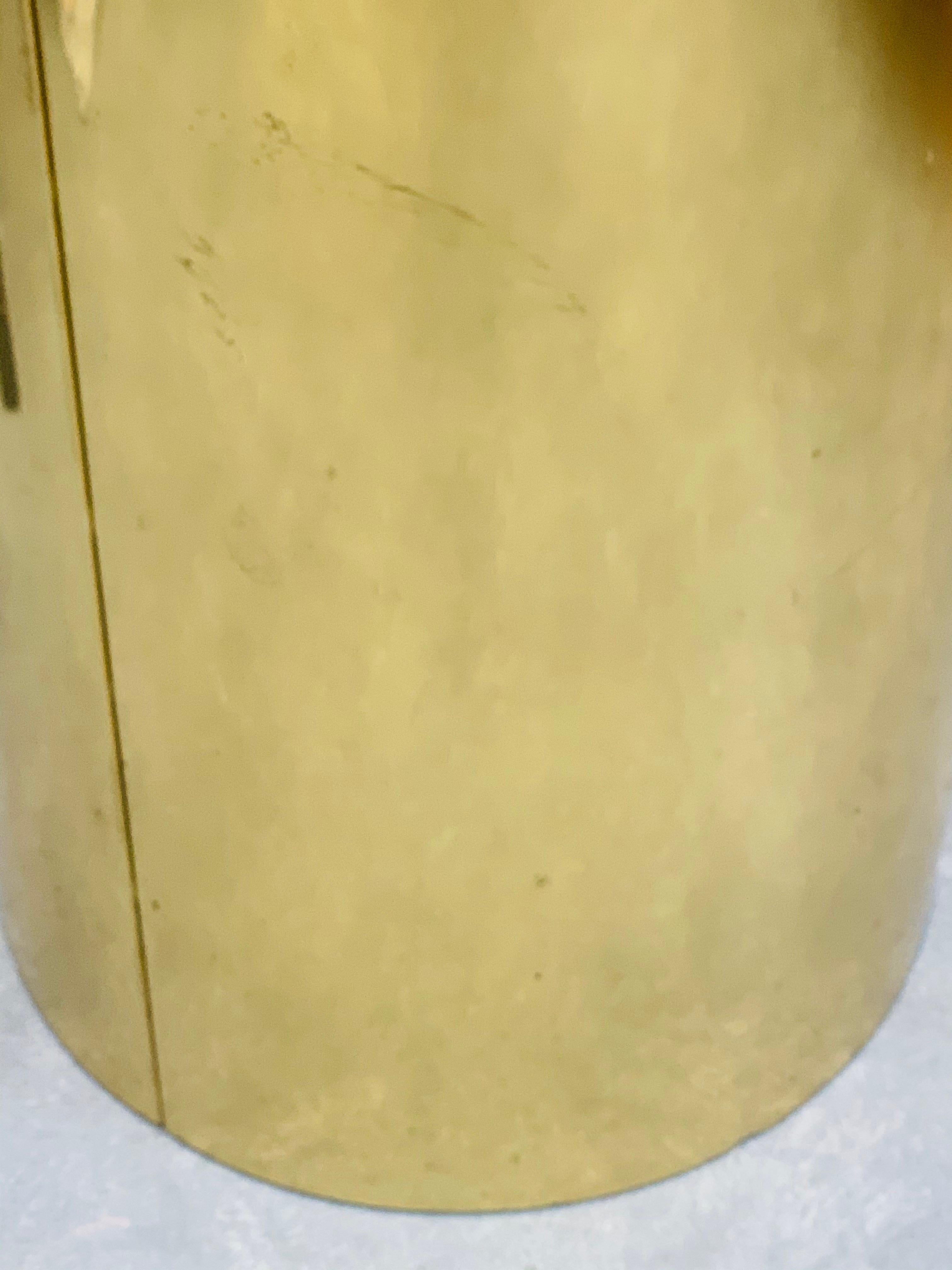 1986 Three Brass Cylindrical Display Pedestals by Curtis Jere for Artisan House 2