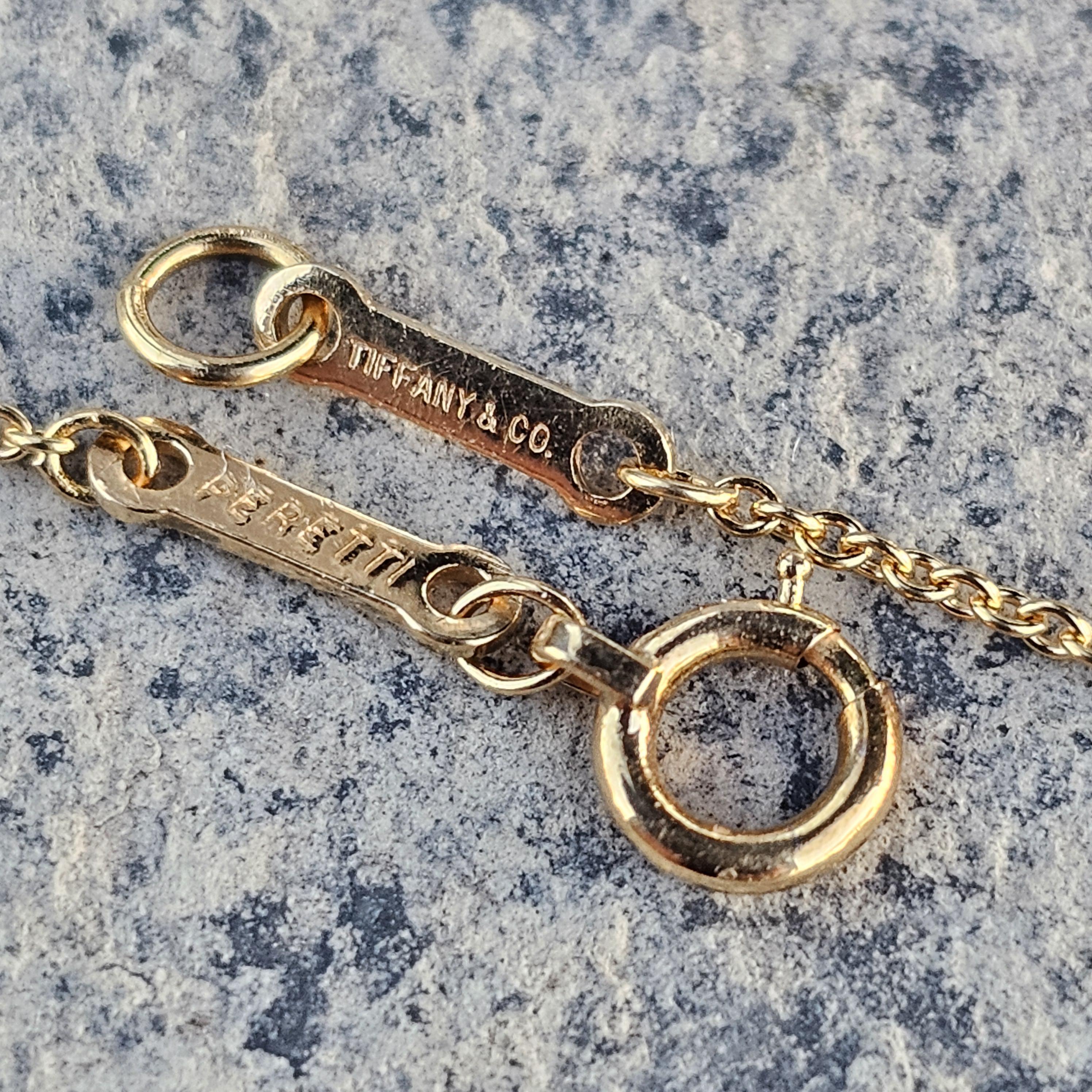 1986 Tiffany & Co. Elsa Peretti Collar Colgante Estrella de Mar Diamante Pave Oro 18k 6