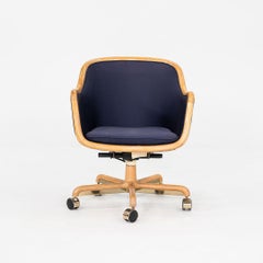 1986 Ward Bennett for Brickel Associates Executive Office Chair in Oak w/ Fabric
