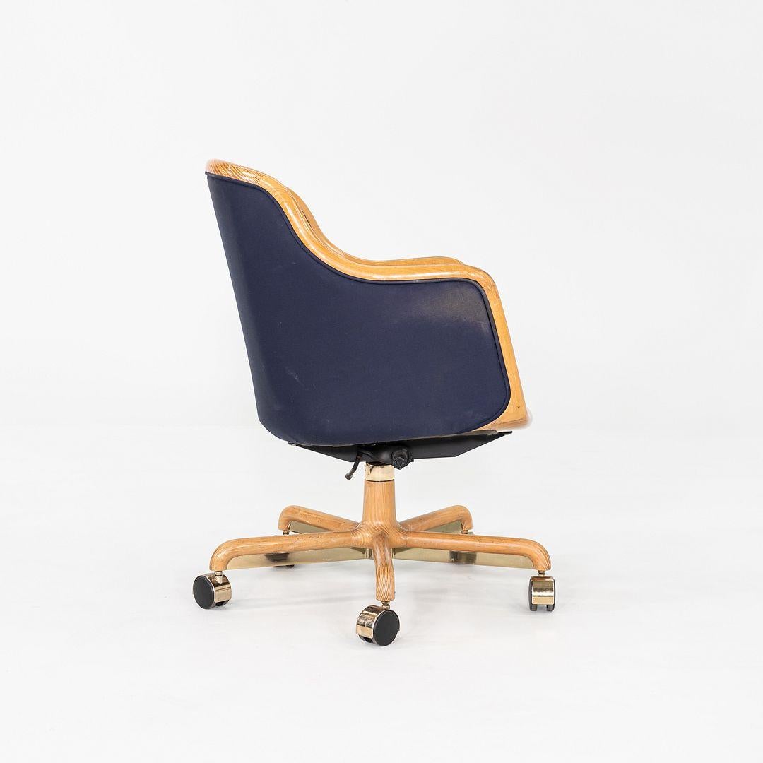 Acier 1986 Ward Bennett for Brickel Associates Executive Office Chair in Oak w/ Fabric en vente