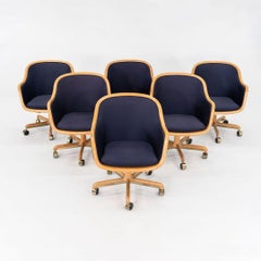 1986 Ward Bennett for Brickel Associates Executive Office Chair in Oak w/ Fabric
