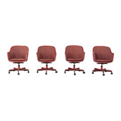 1986 Ward Bennett for Brickel Associates Executive Office Chair in Red Fabric