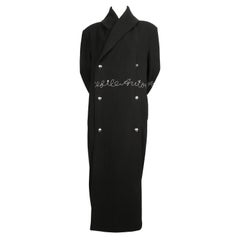 1986 Yohji Yamamoto cappotto nero con dettagli ricamati