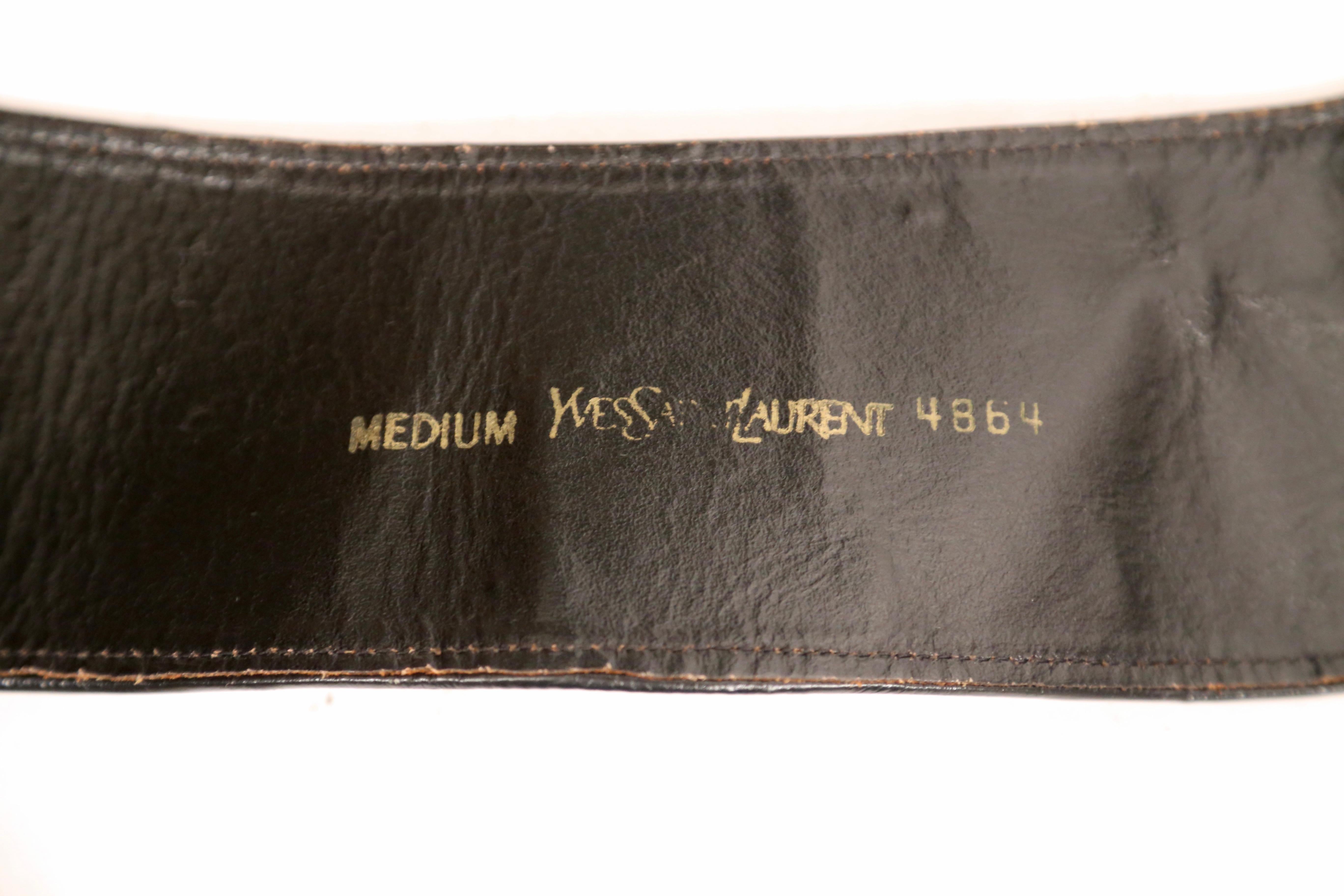 1986 YVES SAINT LAURENT pony fur RUNWAY belt with black leather trim  2