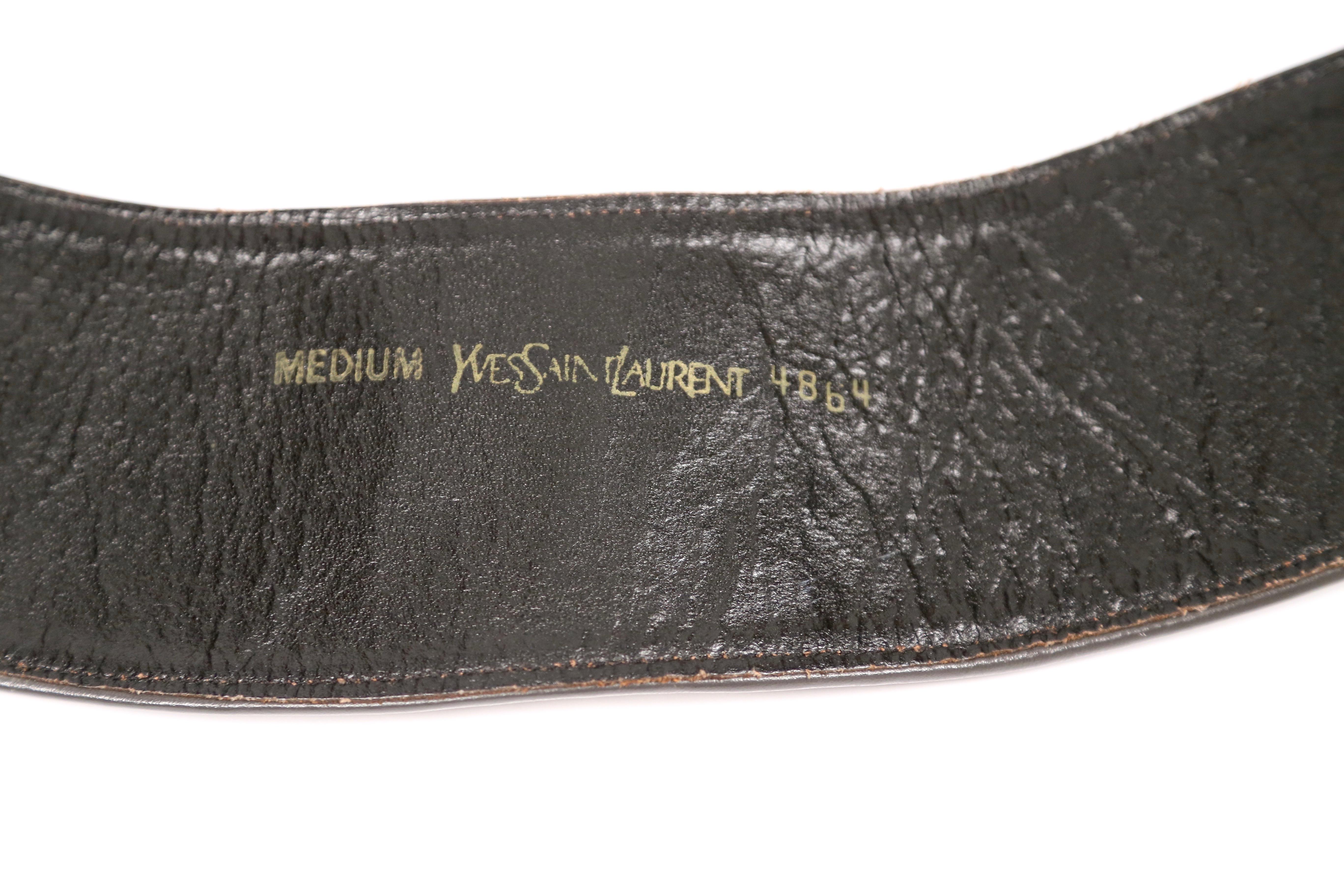 1986 YVES SAINT LAURENT pony fur RUNWAY belt with grey leather trim  For Sale 1