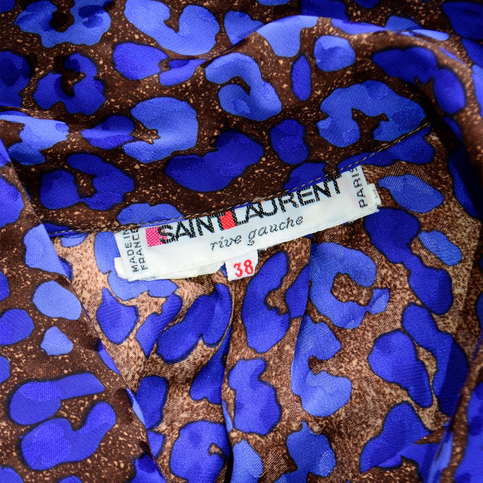 1986 Yves Saint Laurent Royal Blue & Copper Silk Runway Documented Dress 5