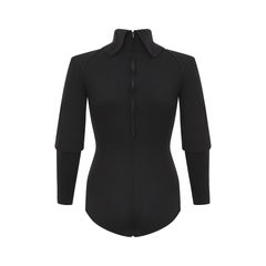 1987 Alaia Runway Documented Black Long Sleeve Bodysuit