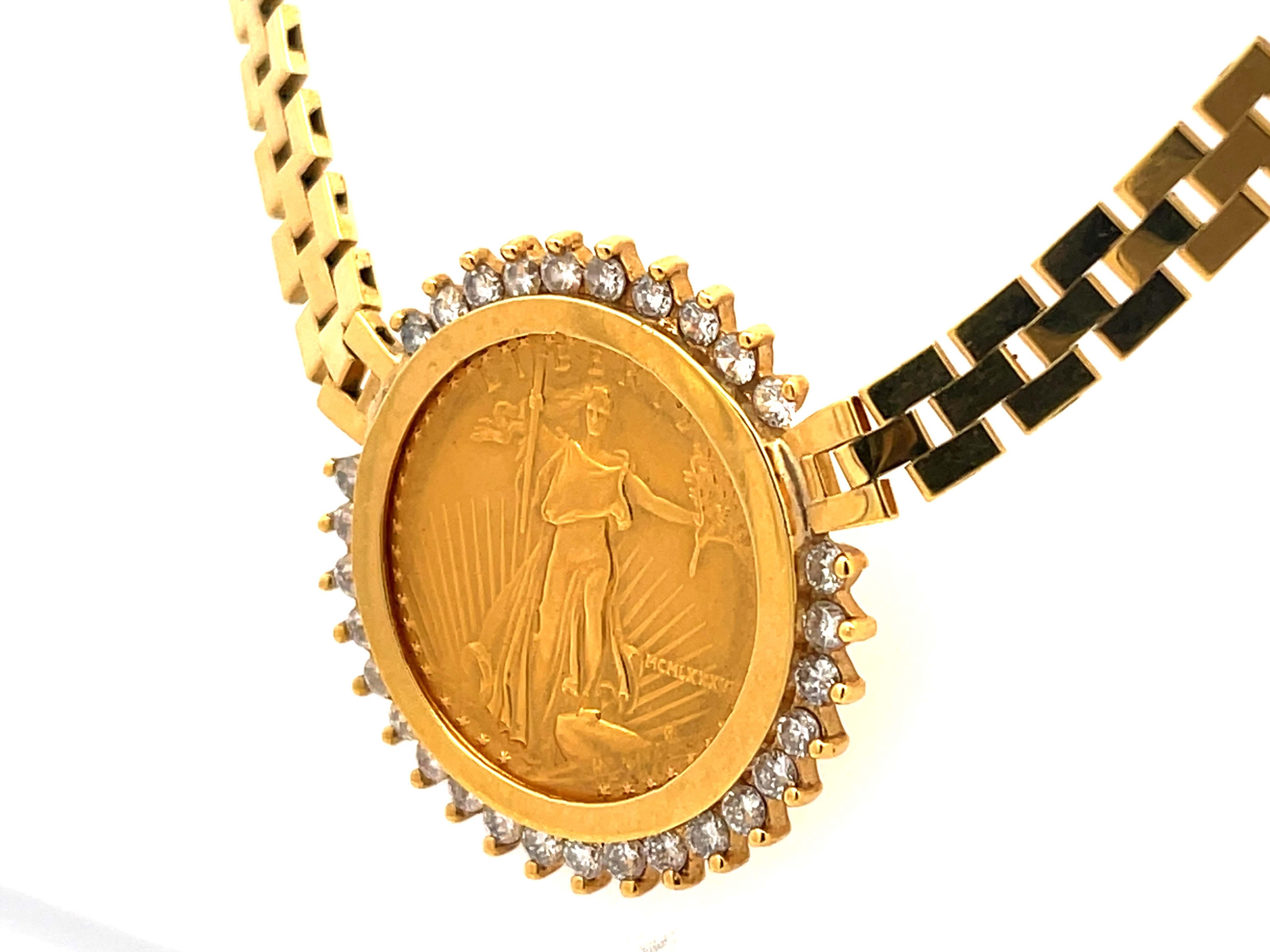 18k gold eagle pendant