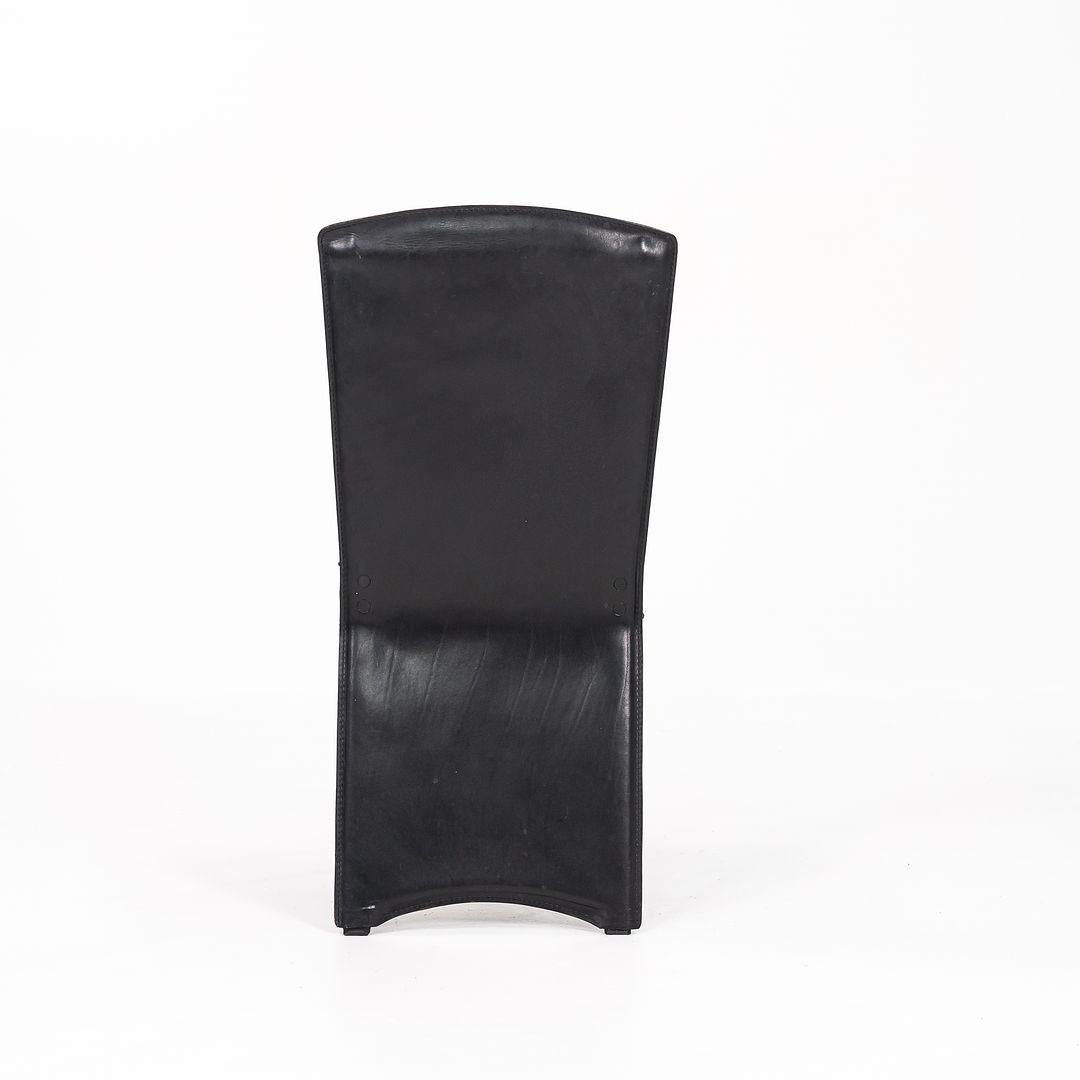 1987 Armida Dining Chair designed by Andrea Branzi for Zanotta in Black Leather For Sale 4