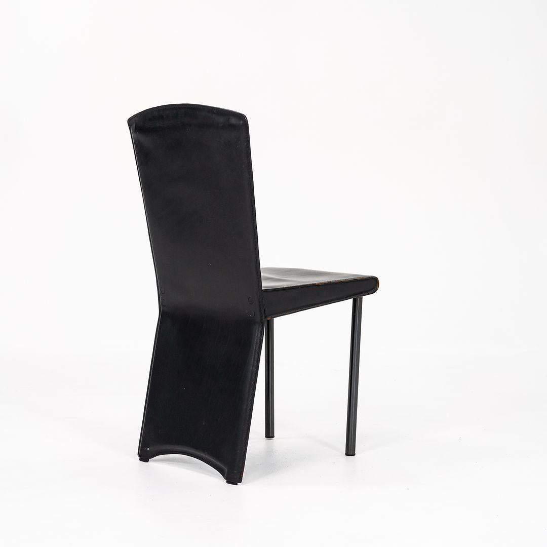 1987 Armida Dining Chair designed by Andrea Branzi for Zanotta in Black Leather For Sale 5