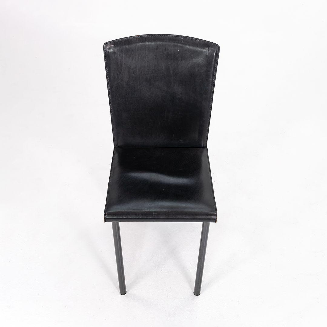 Modern 1987 Armida Dining Chair designed by Andrea Branzi for Zanotta in Black Leather For Sale