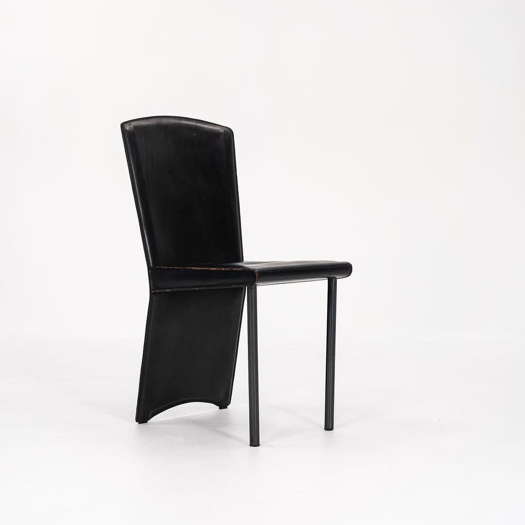 Italian 1987 Armida Dining Chair designed by Andrea Branzi for Zanotta in Black Leather For Sale